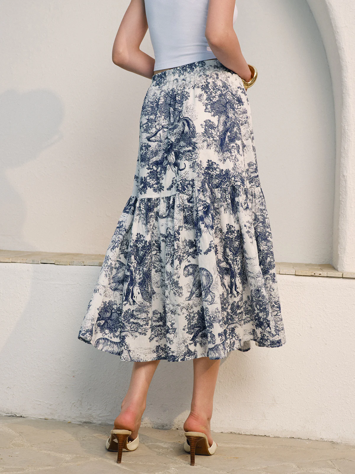 Floral Print Ruffled Skirt - Image 6