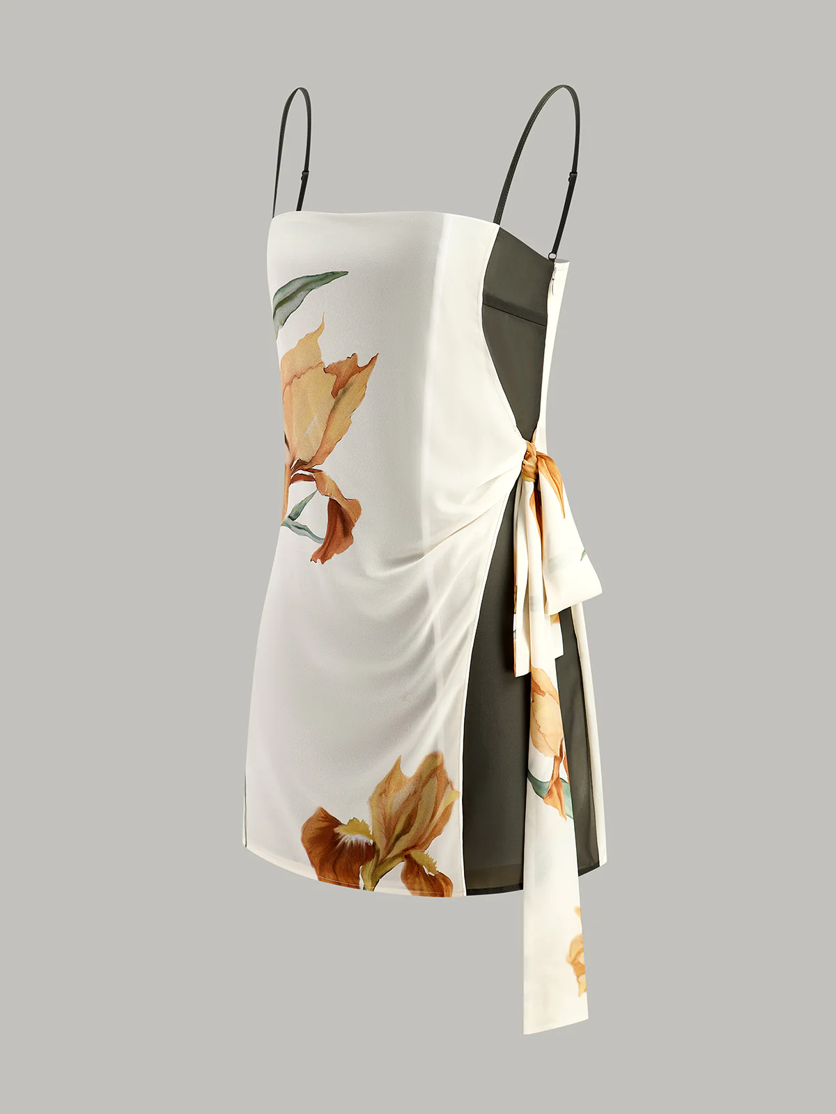 Floral Print Side Tie Cami Dress - Image 2