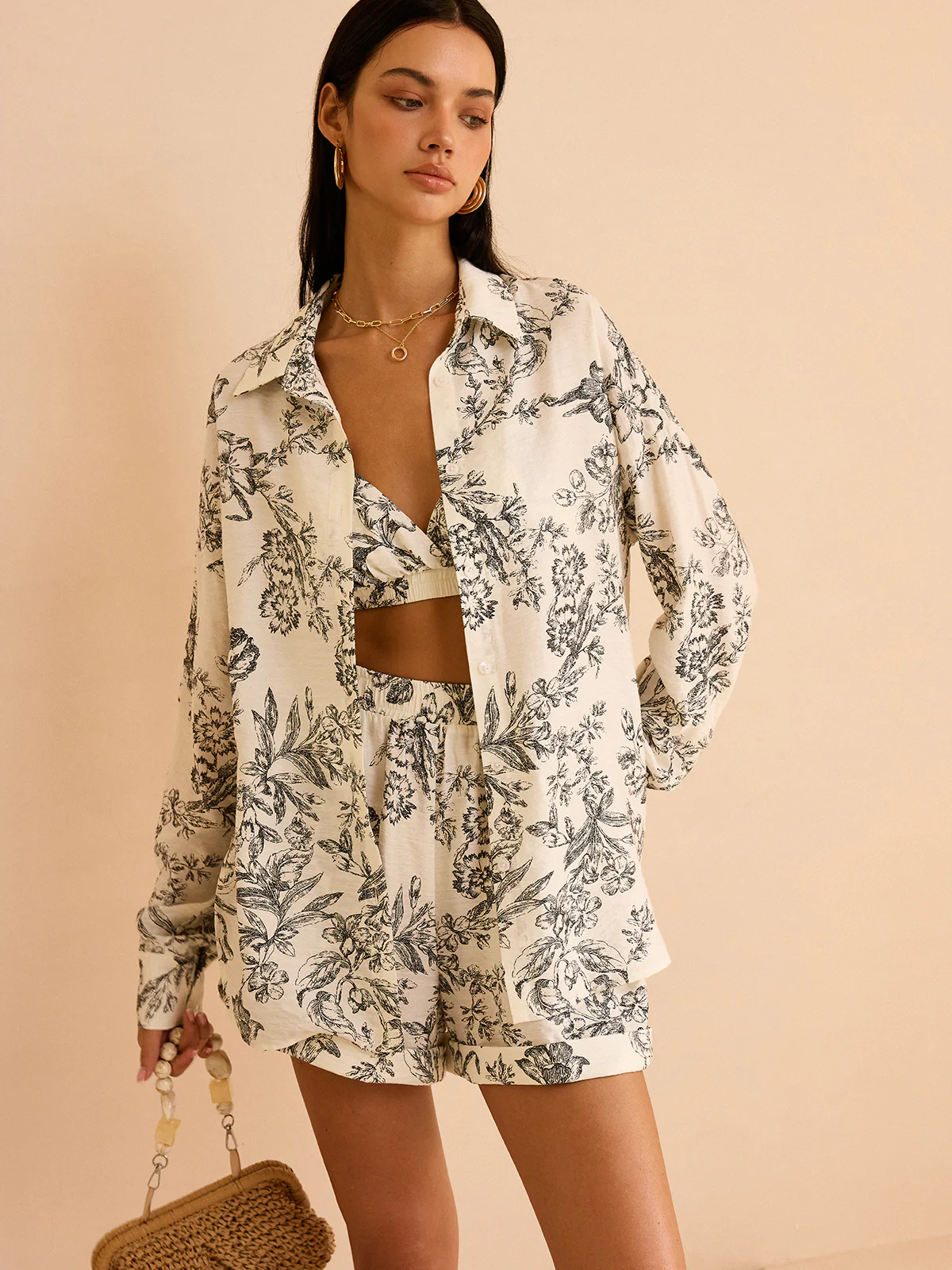 Floral Print Three-Piece Set - Image 4