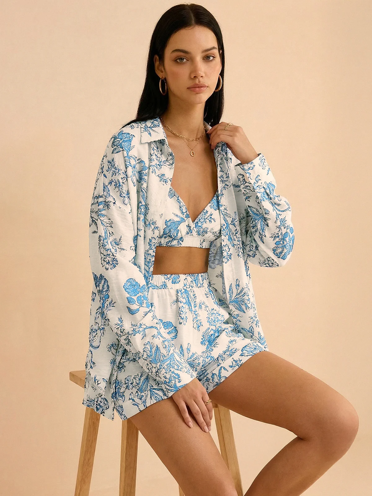 Floral Print Three-Piece Set - Image 9