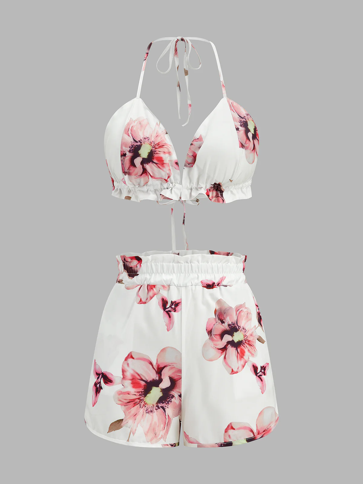 Floral Print Three-Piece Shorts Set - Image 4