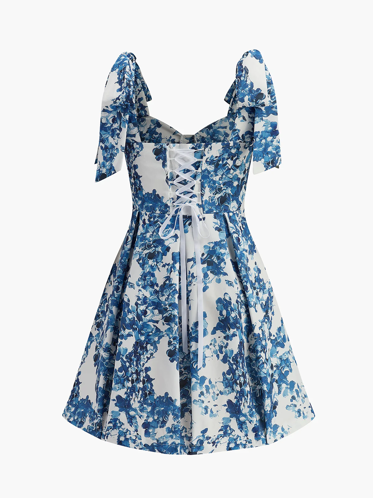 Floral Print Tie-Strap Sweetheart Dress - Image 2