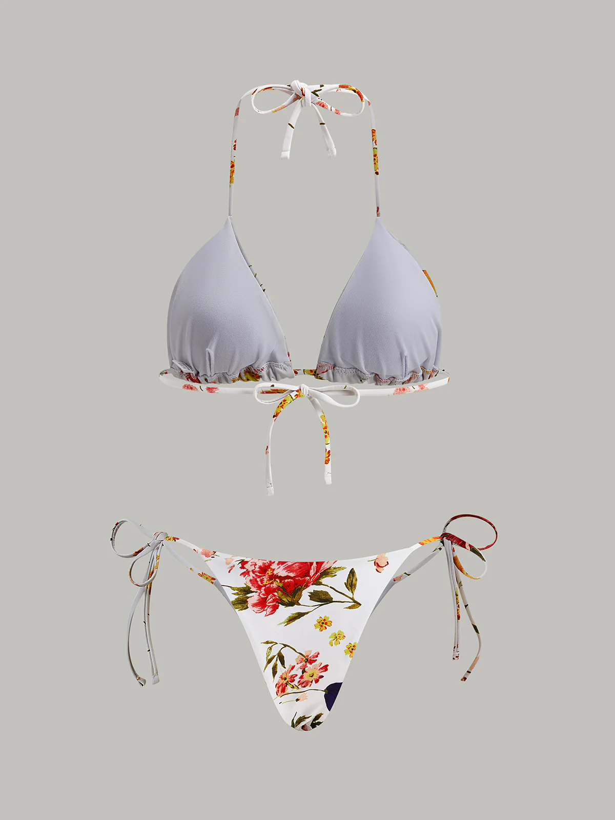 Floral Print Tie-String Bikini Set - Image 2
