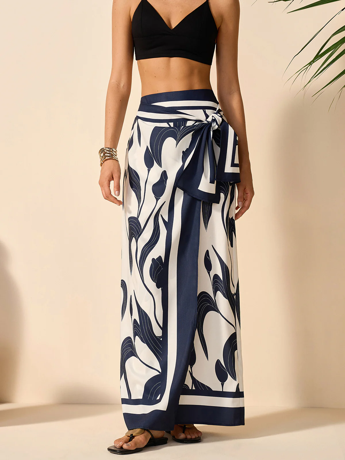Floral Print Tie-Waist Skirt - Image 3