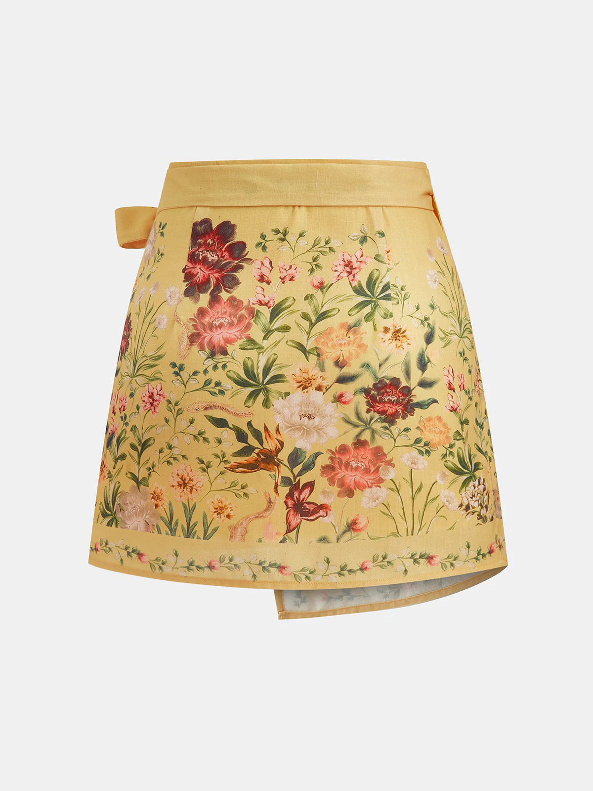 Floral Print Tie Wrap Mini Skirt - Image 2