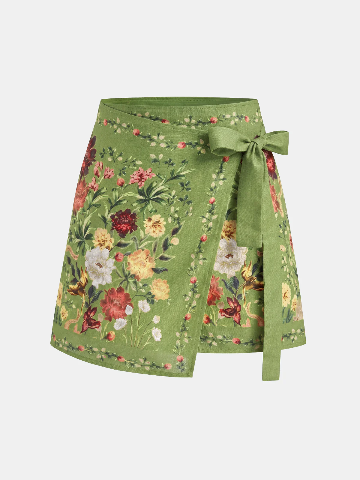 Floral Print Tie Wrap Mini Skirt - Image 5