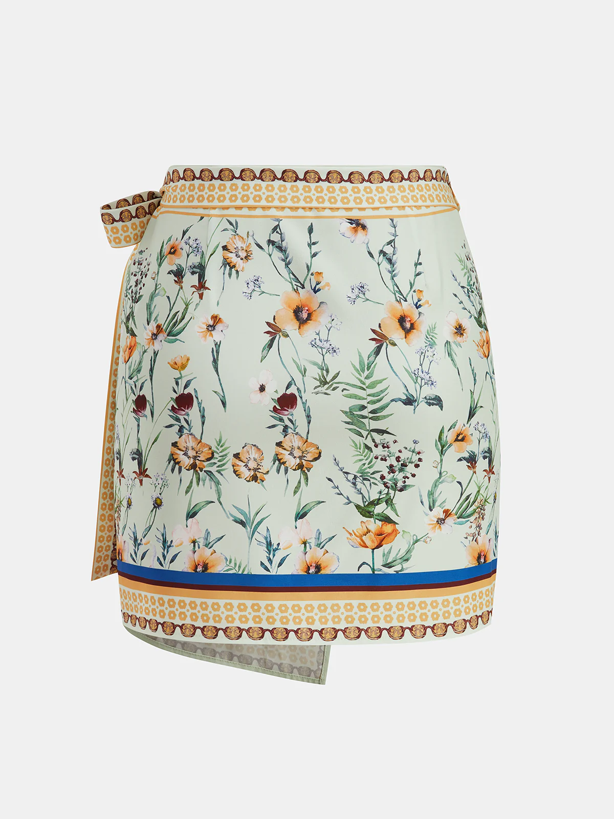 Floral Print Tie Wrap Mini Skirt - Image 2