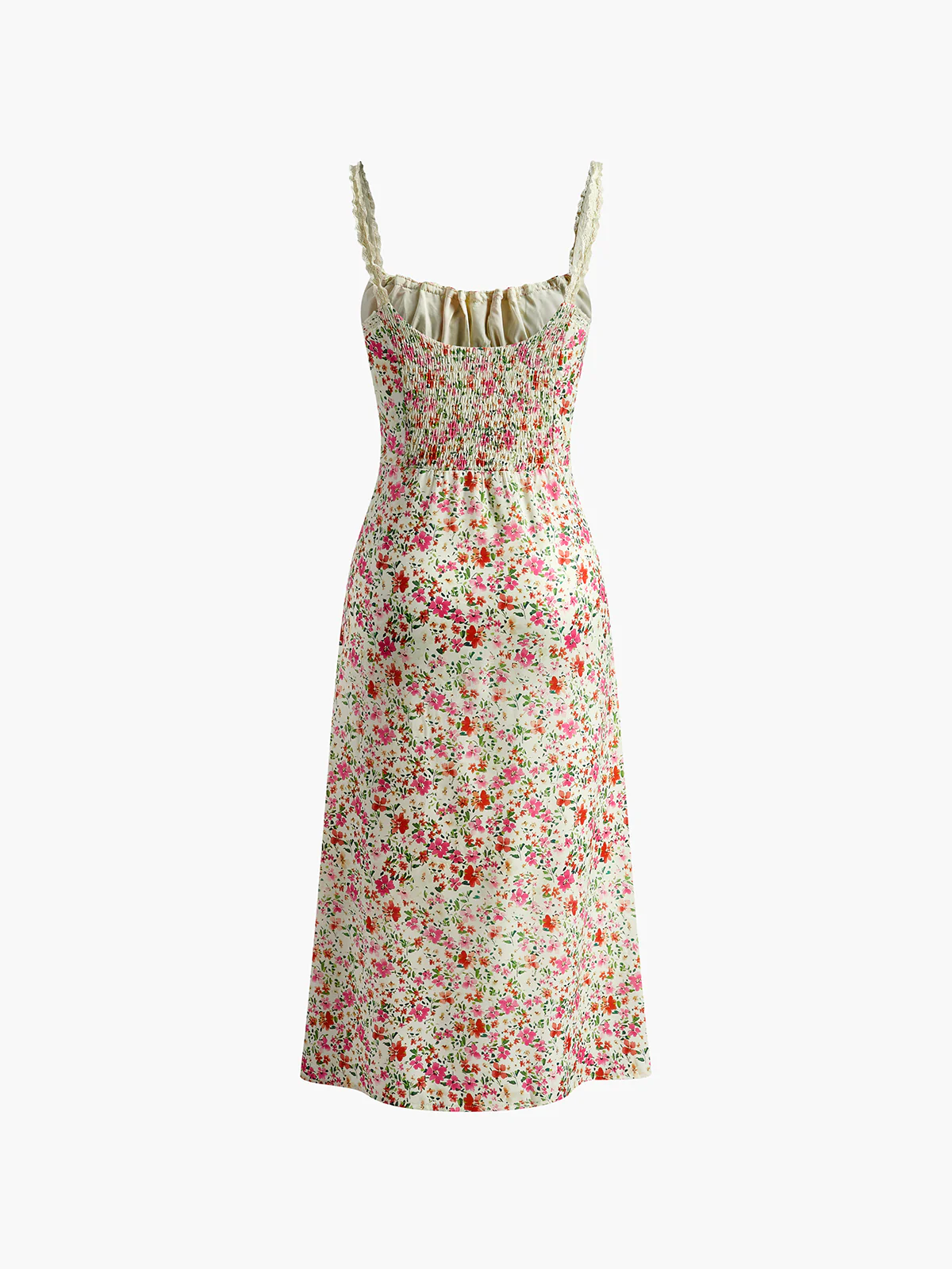 Floral Print Trim Cami Midi Dress - Image 7