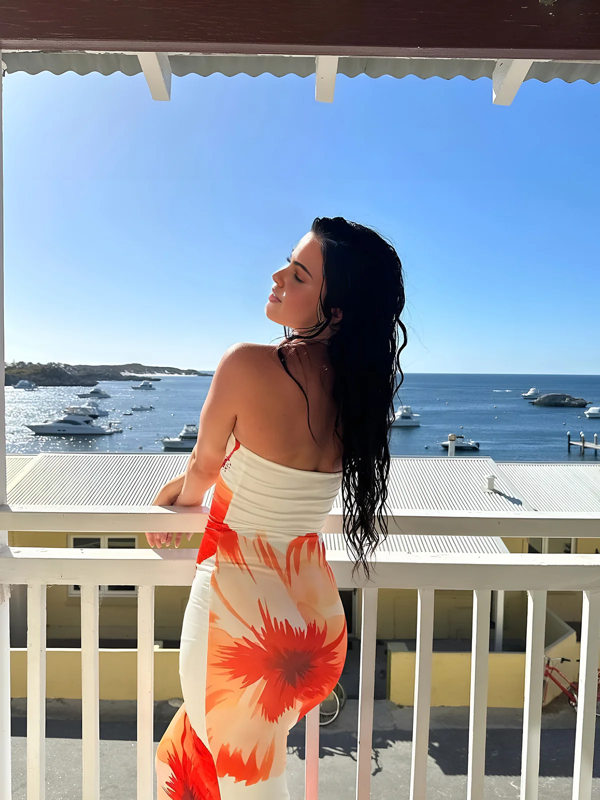 Floral Print Vacation Tube Long Dress - Image 2
