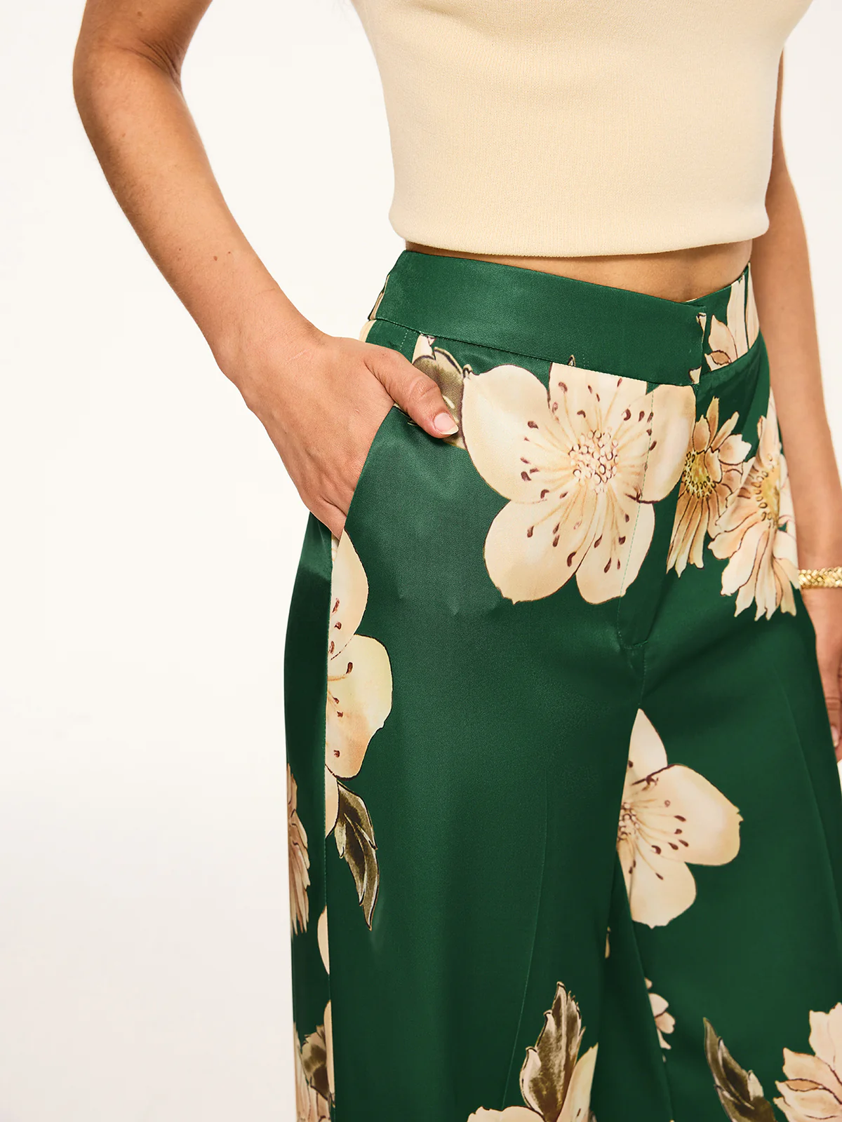 Floral Print Wide-Leg Pants - Image 3