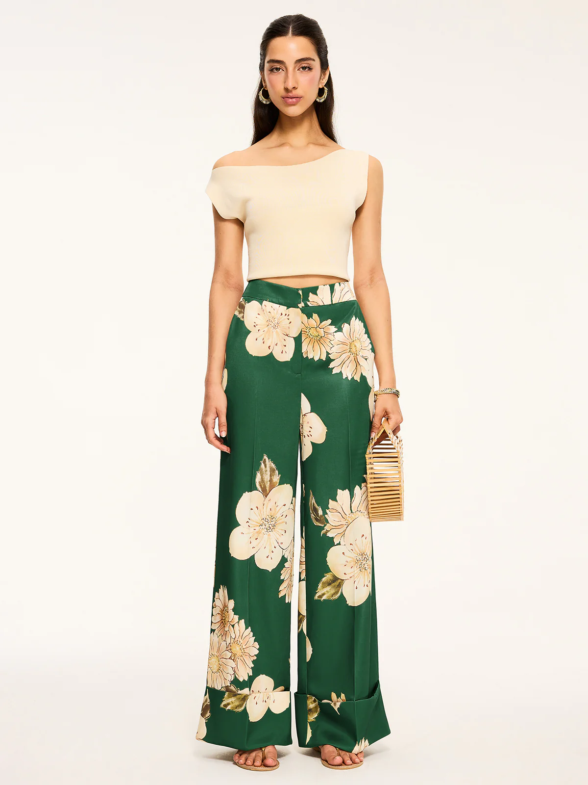 Floral Print Wide-Leg Pants - Image 5