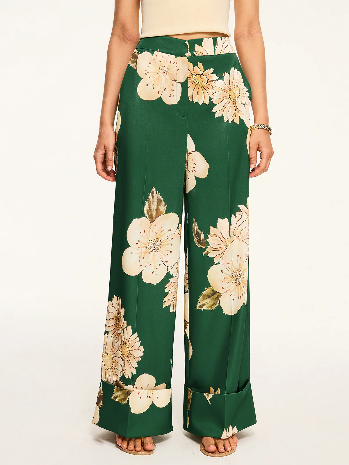 Floral Print Wide-Leg Pants - Image 6