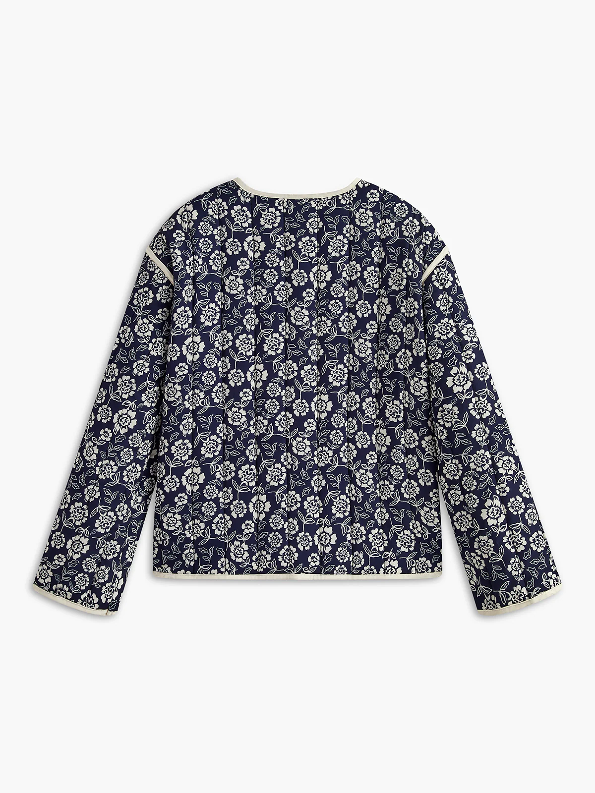 Floral Printed Pockets Winter Coat - Image 3