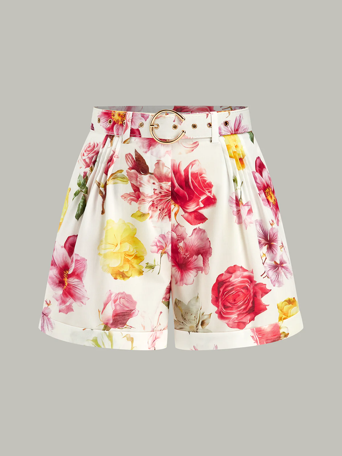 Floral-Printed Shorts With Belt - Image 2