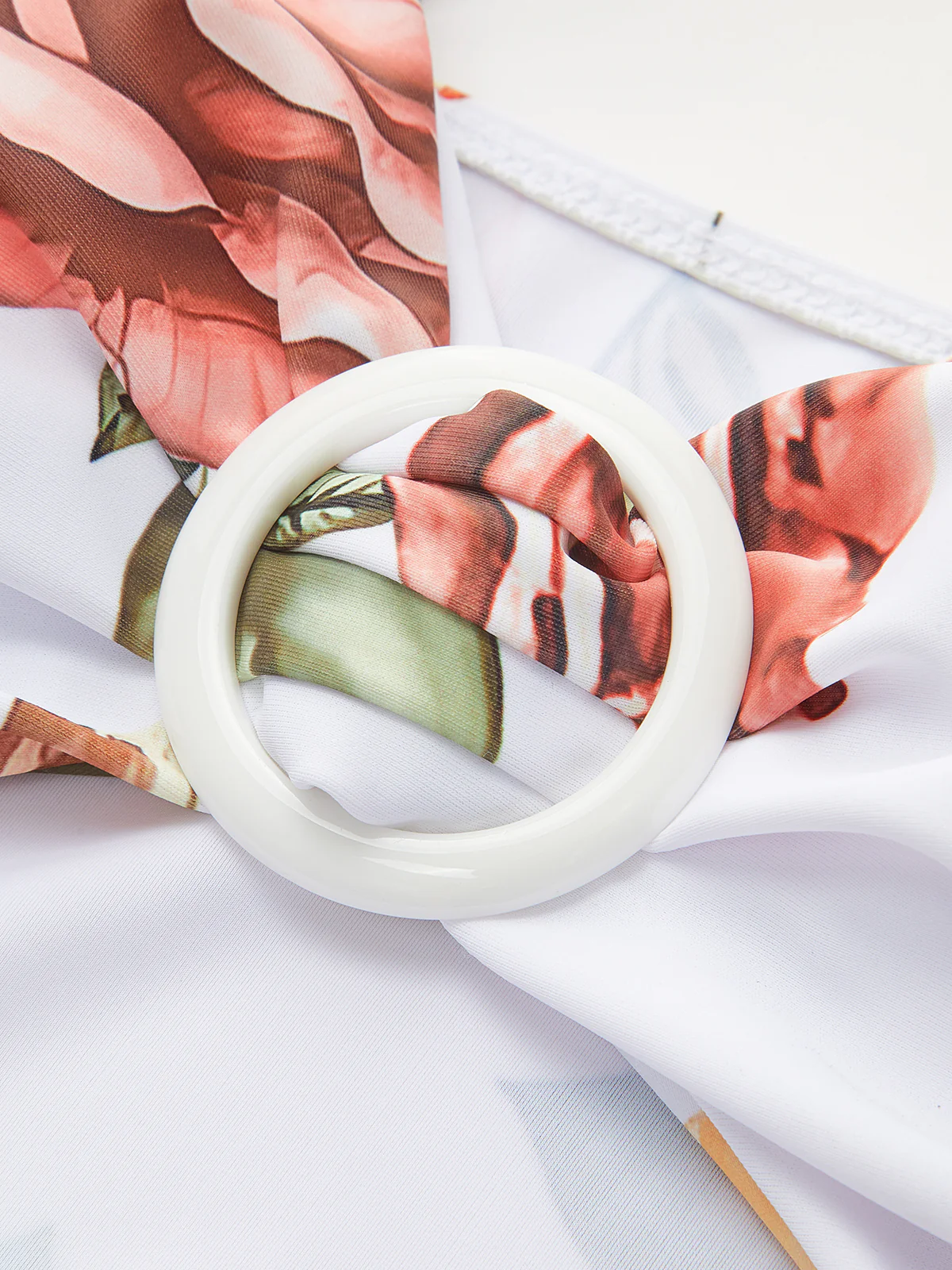 Floral Ring Cut-Out One-Piece Swimsuit - Image 3