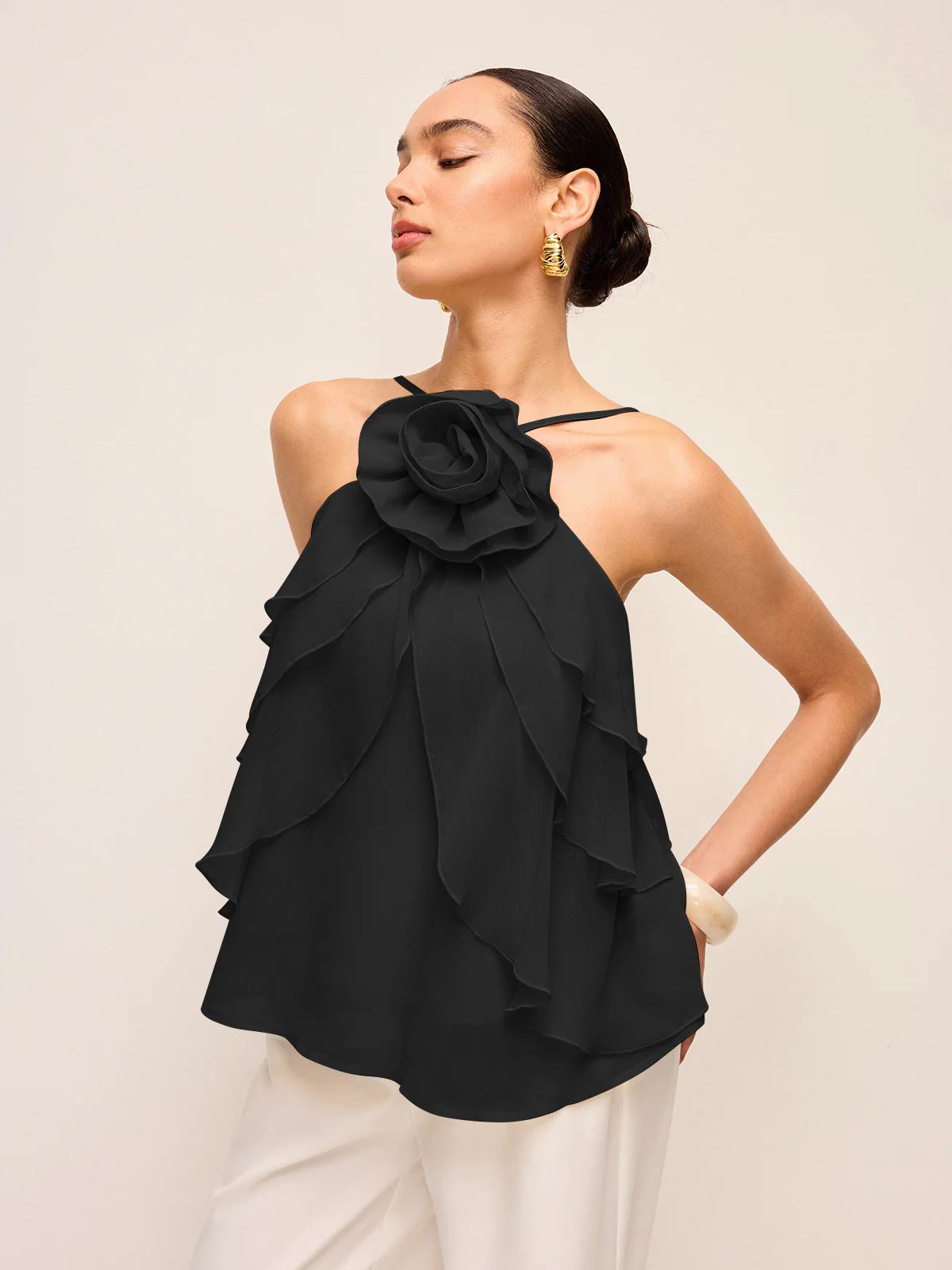 Floral Ruffle Halter Top - Image 10
