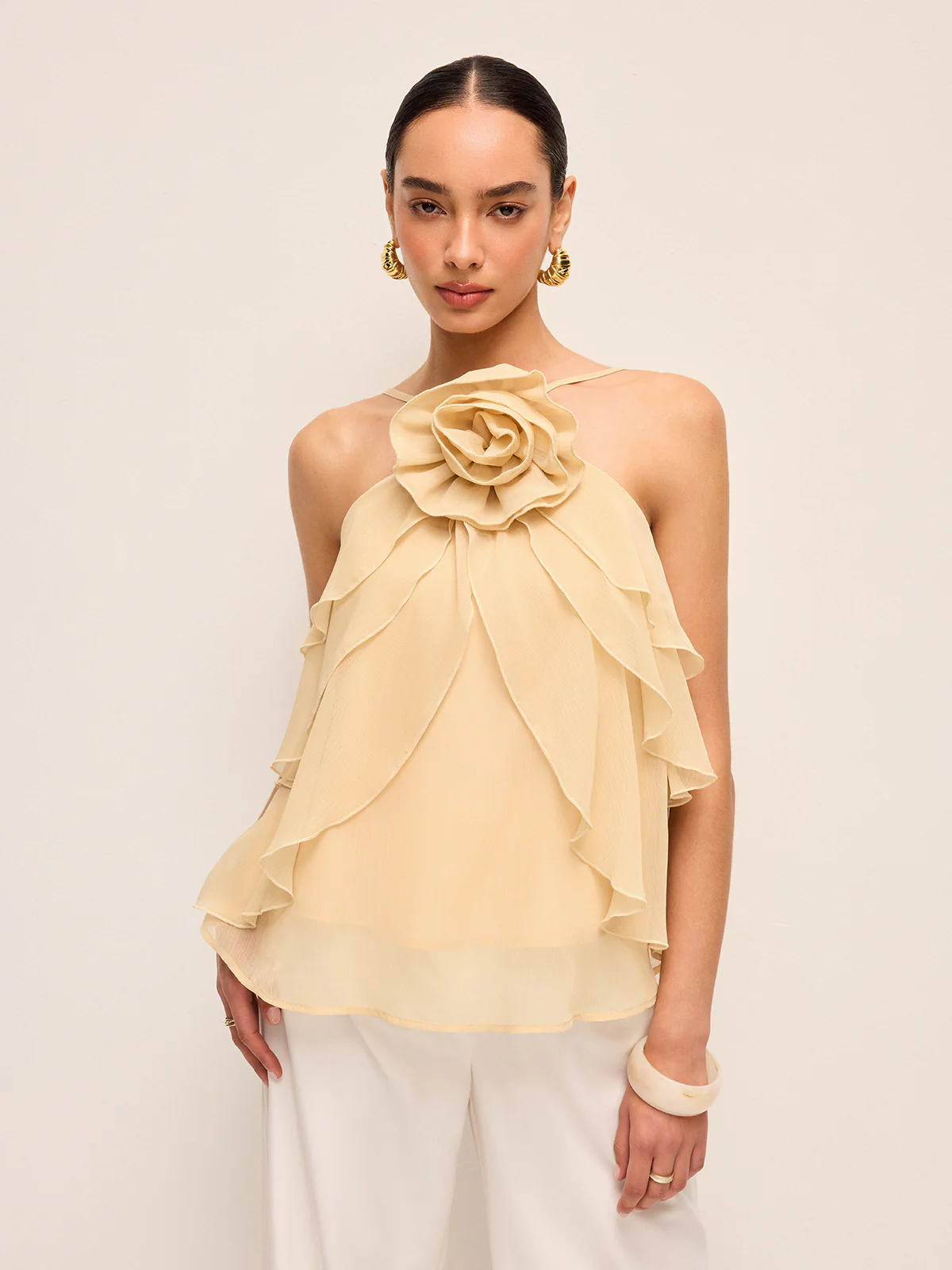 Floral Ruffle Halter Top - Image 5