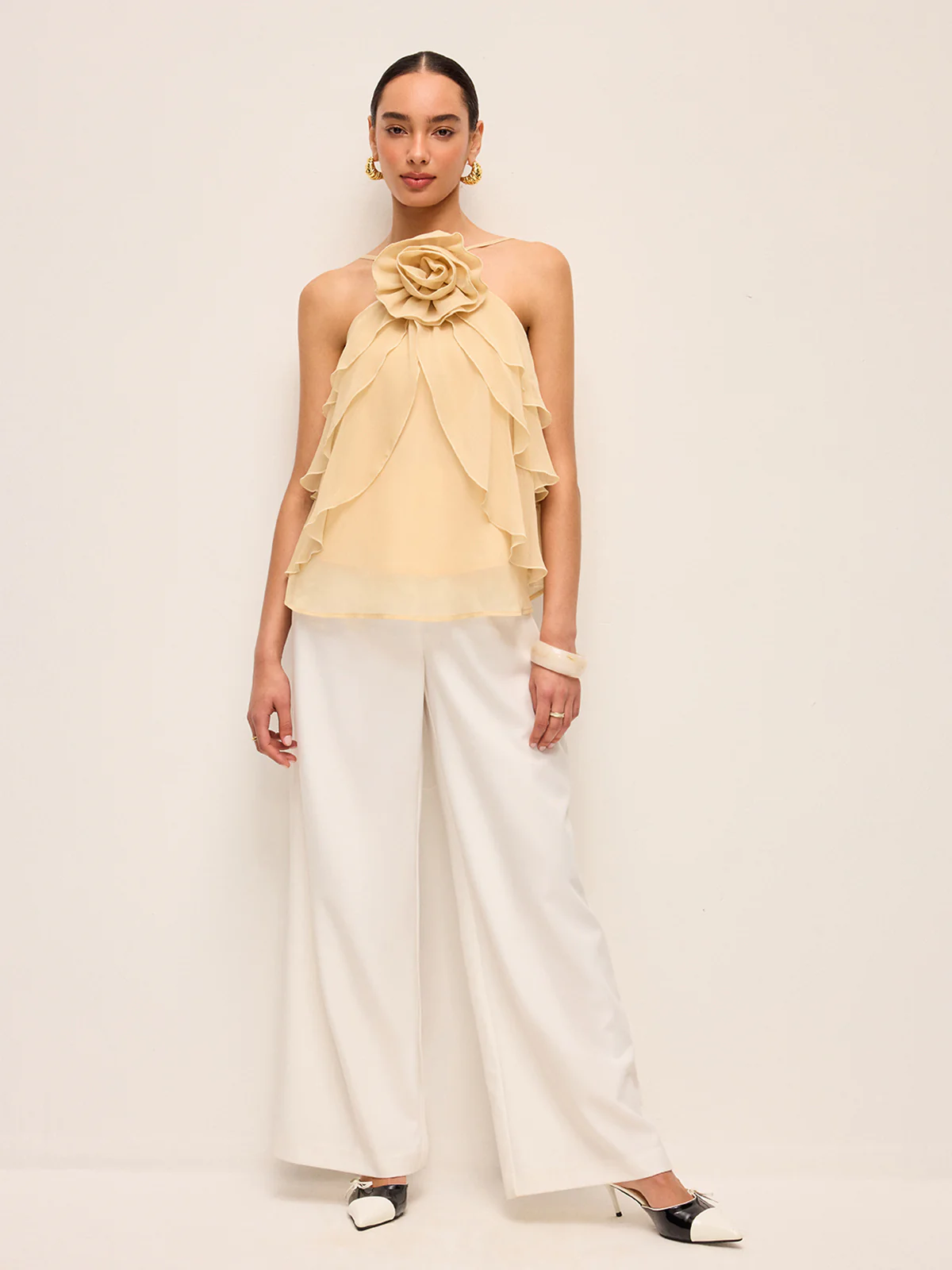 Floral Ruffle Halter Top - Image 6