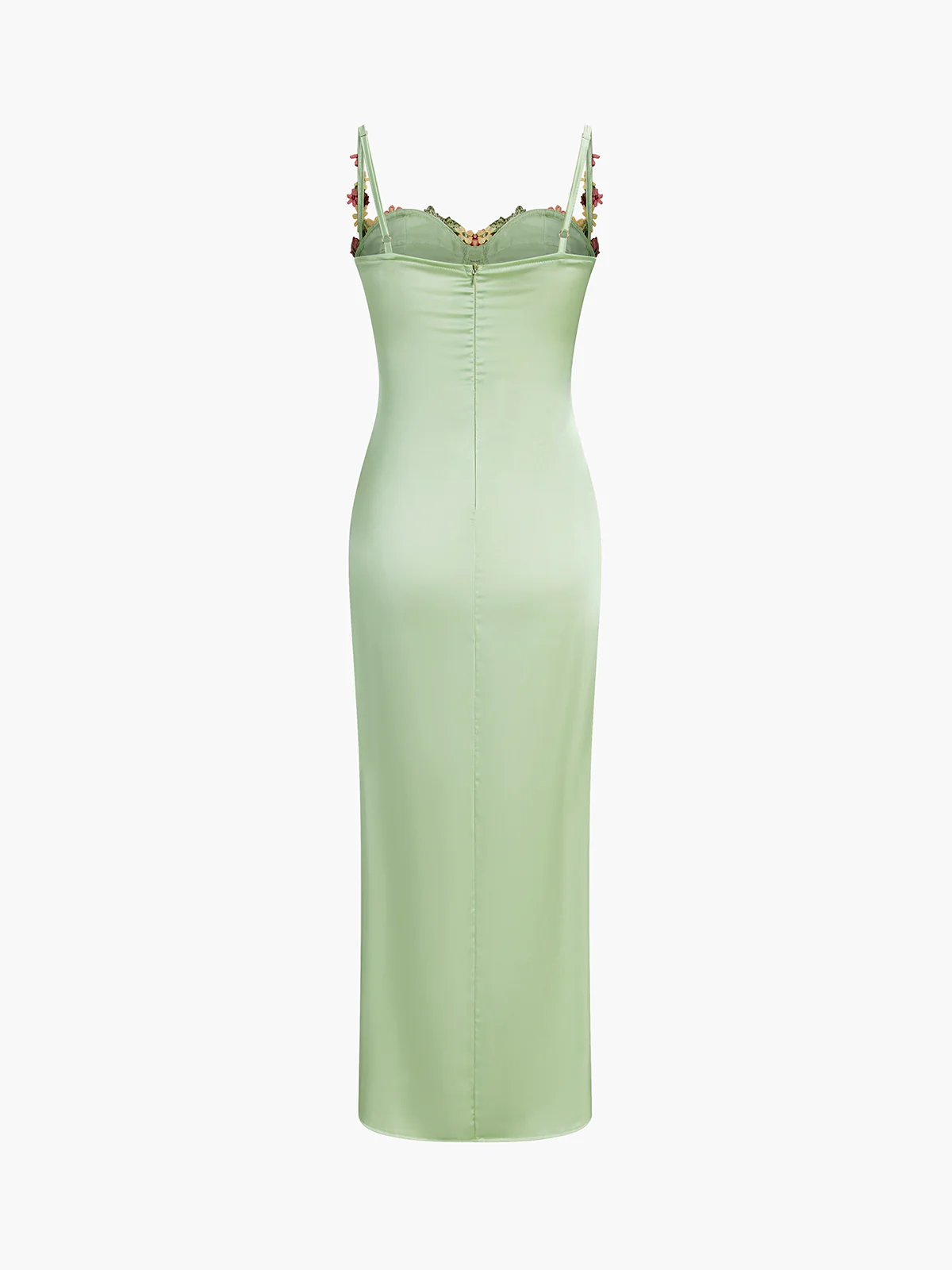 Floral Satin Midi Dress - Image 3