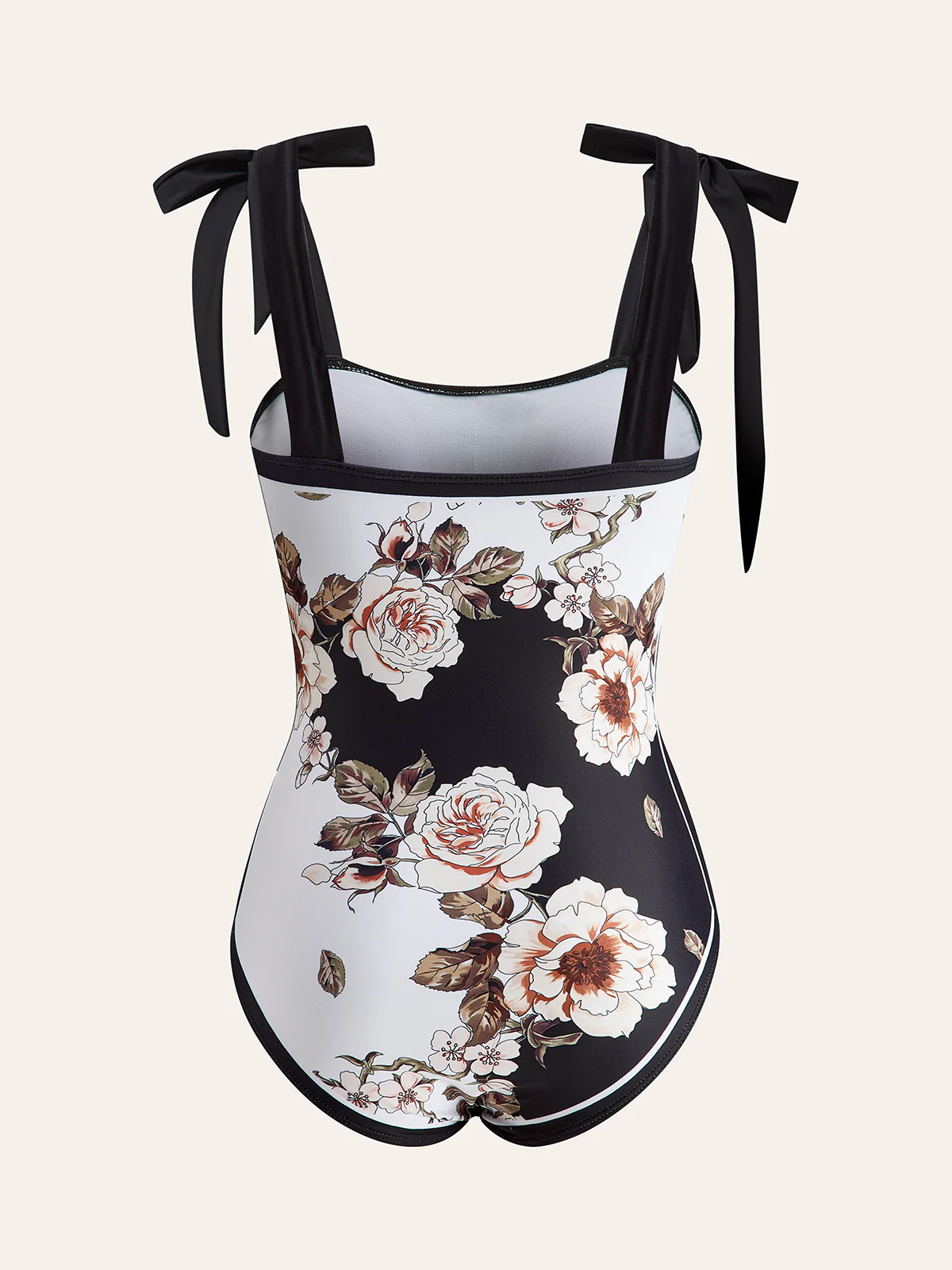 Floral Tie-Shoulder One-Piece Swimsuit With Cover-Up - Image 3