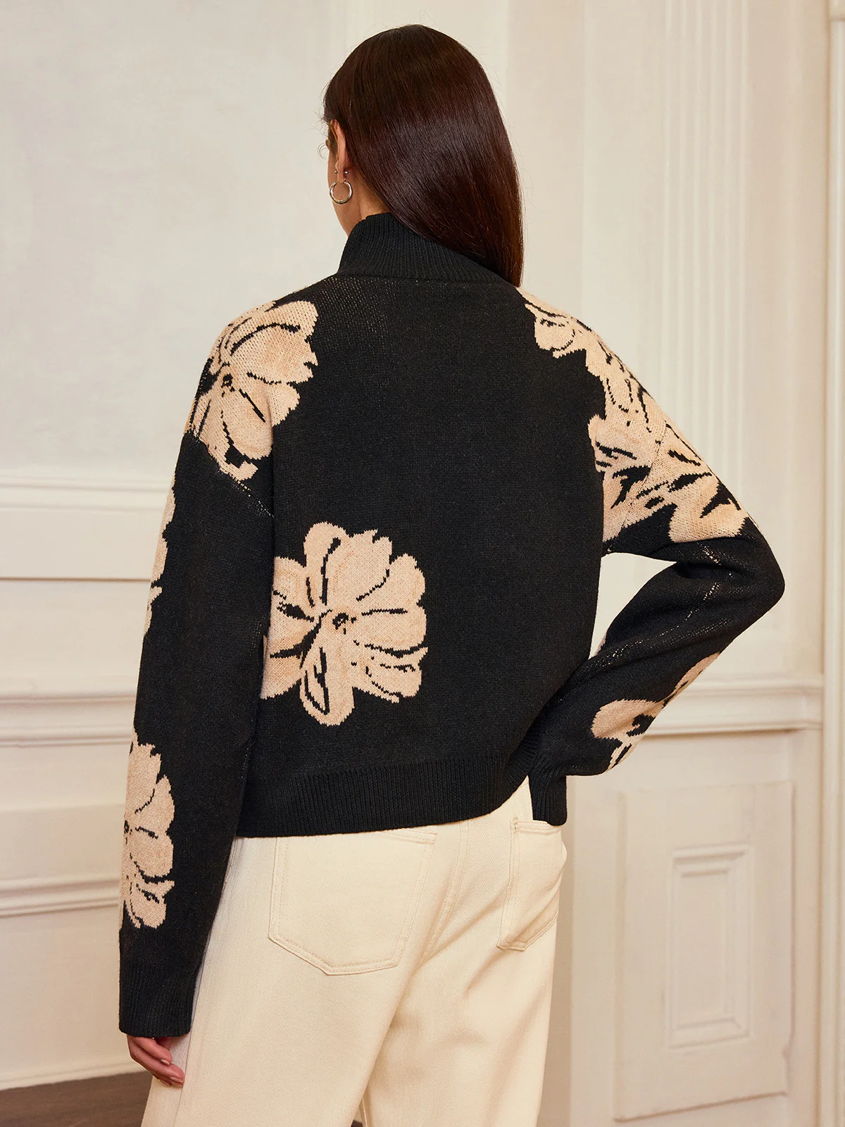 Floral Turtleneck Knit Top - Image 6