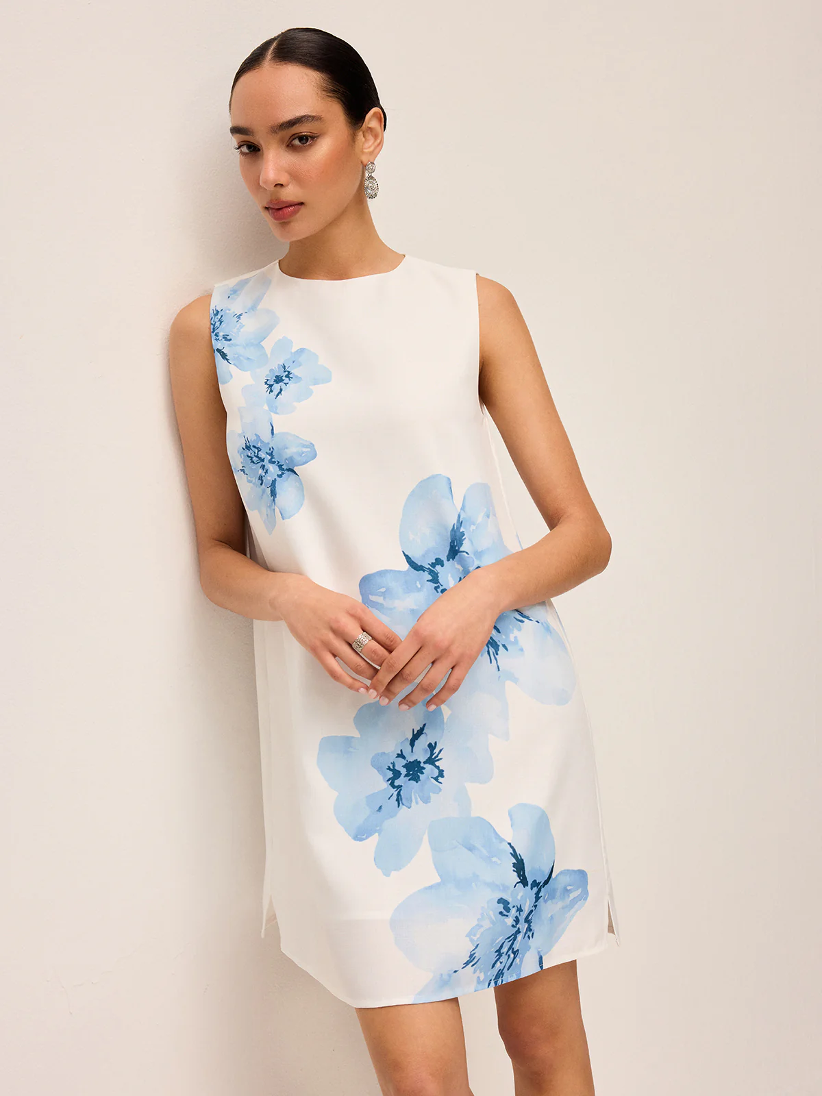 Floral Tye-Dye-Print Zipper Dress - Image 3