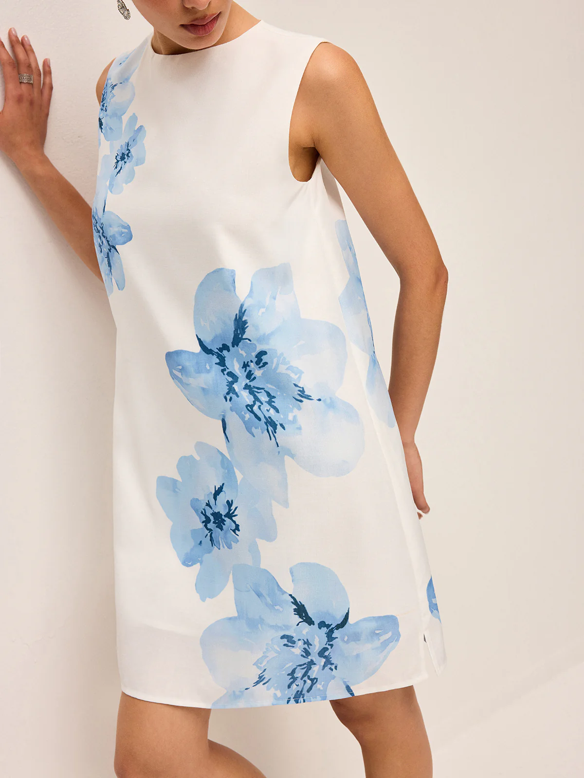 Floral Tye-Dye-Print Zipper Dress - Image 5