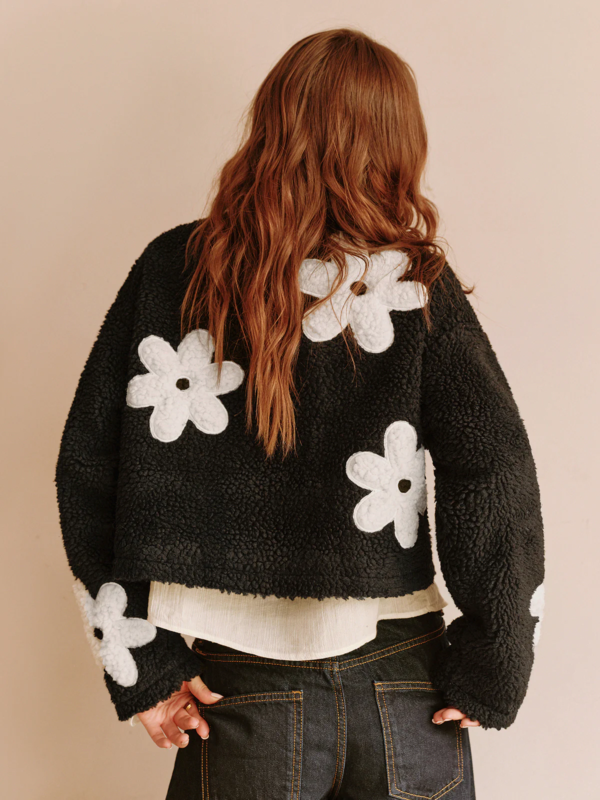 Floral Zipper Fleece Jacket - Image 6
