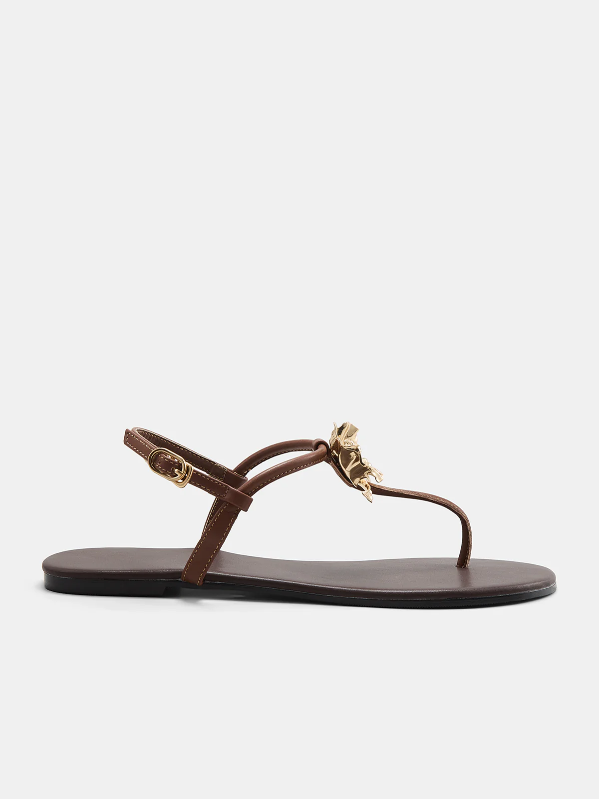 Flower Detail Thong Flat Sandals - Image 4