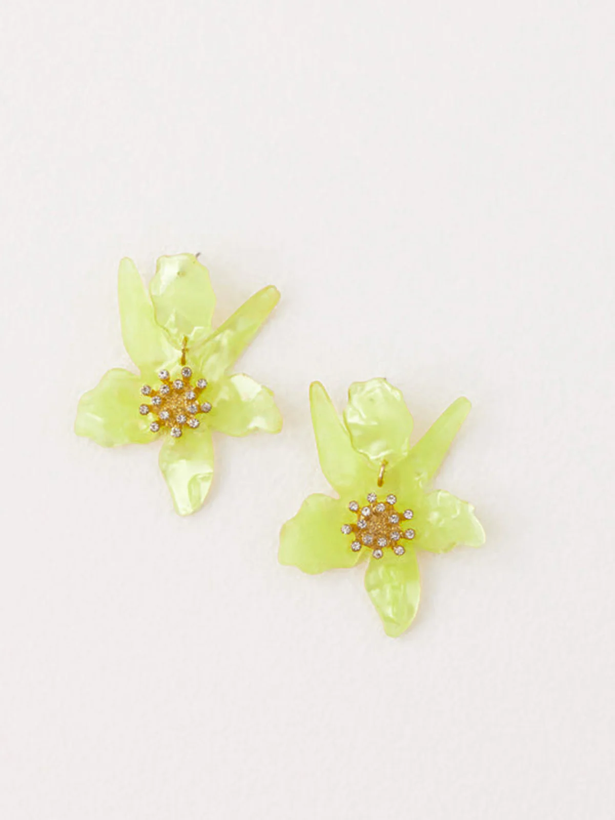 Flower-Shaped Earrings With Rhinestone Detail - Image 2