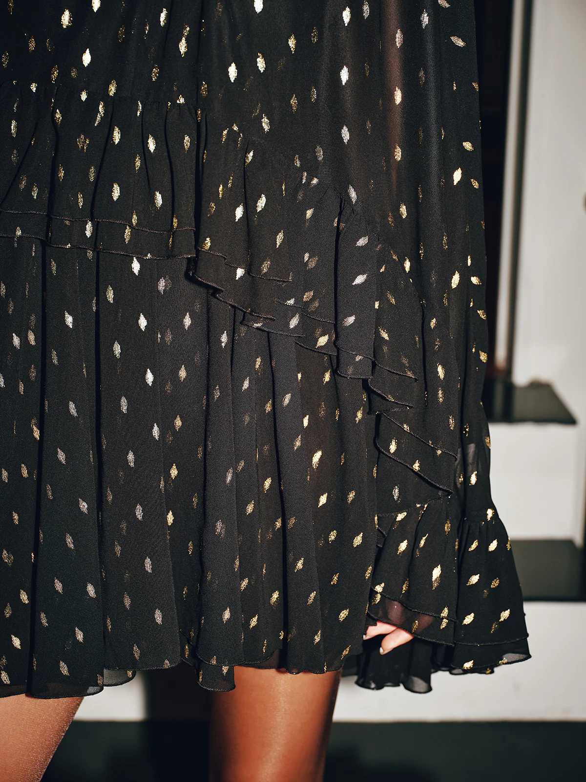 Foil Spot Print Cami Dress with Matching Cape - Image 6