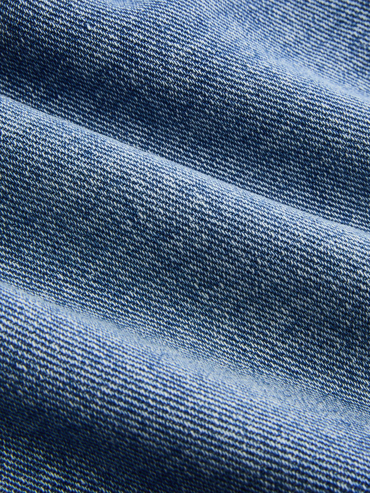 Fold Over Waistband Metal Button Denim Shorts - Image 3
