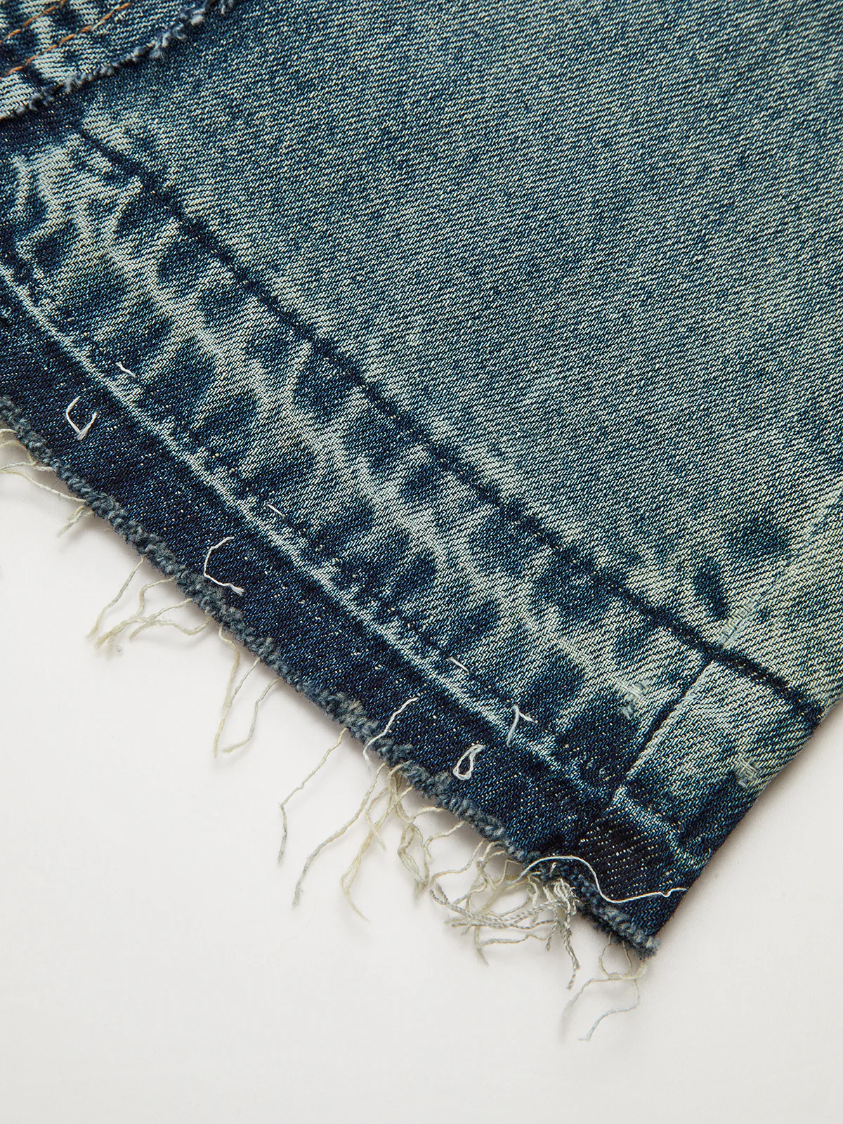 Frayed Hem Paneled Design High-Waisted Jeans - Image 4