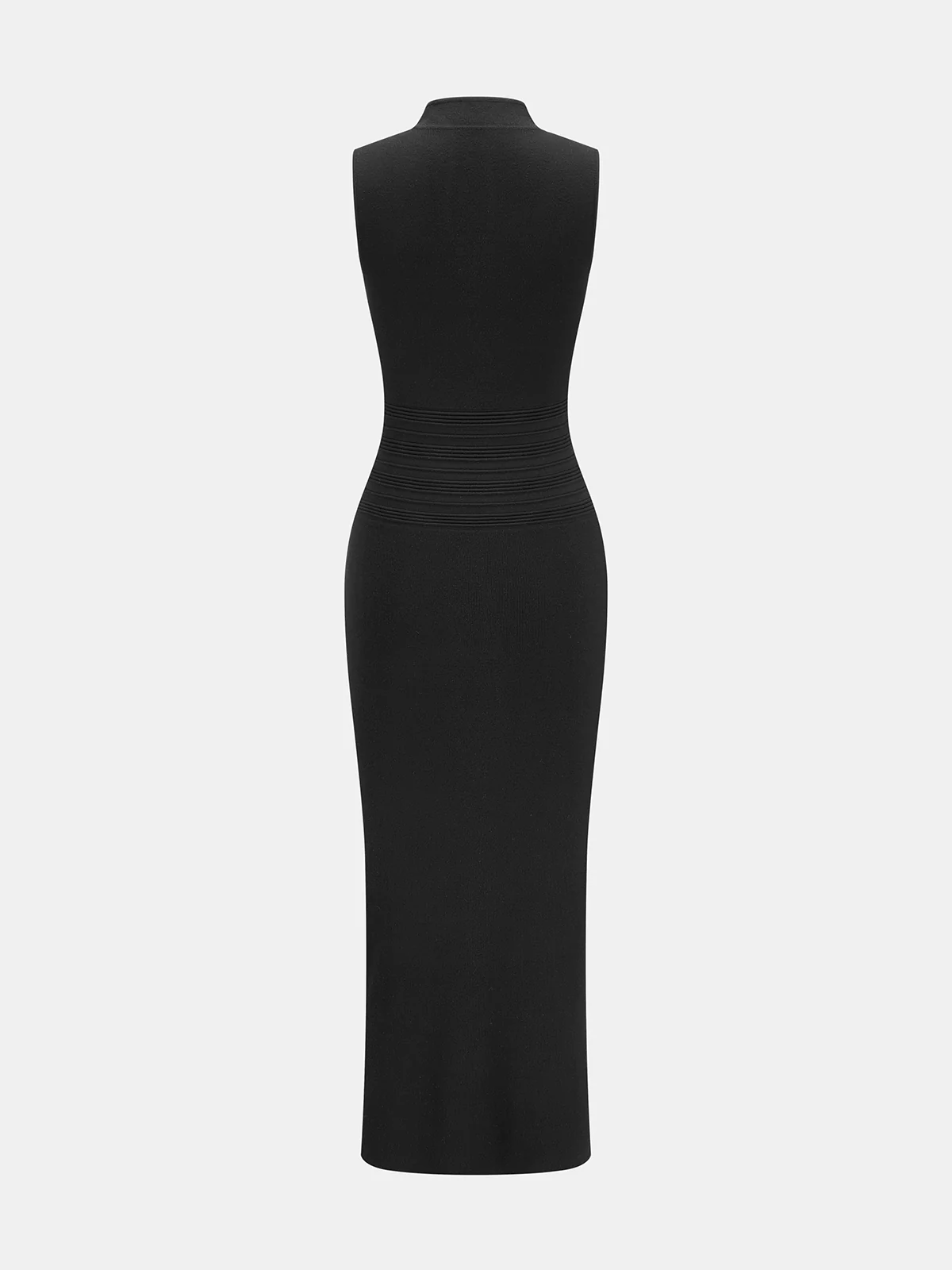 Frog Button Cheongsam Style Knit Maxi Dress - Image 4