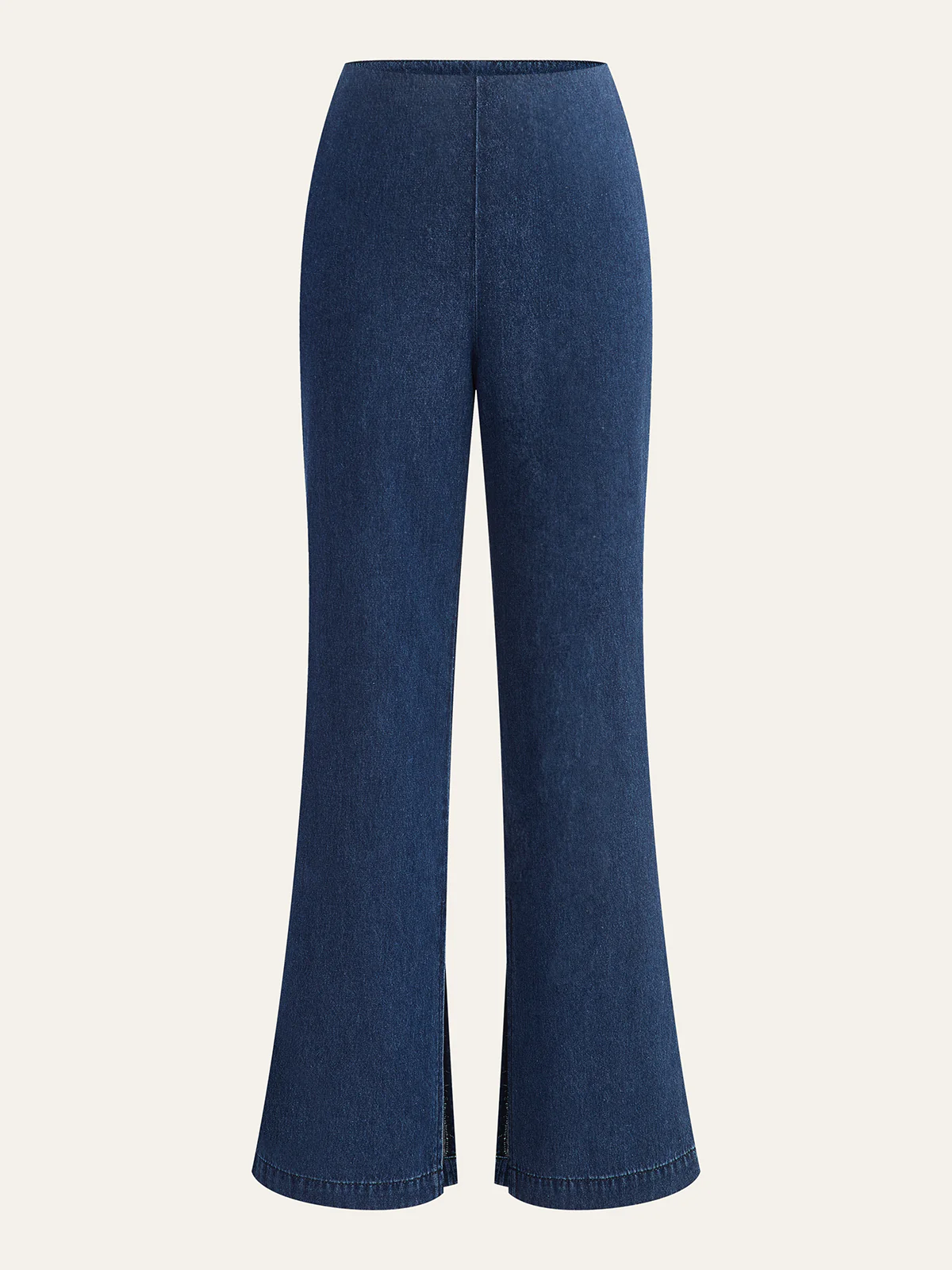 Front-Slit High-Waisted Denim Pants - Image 5