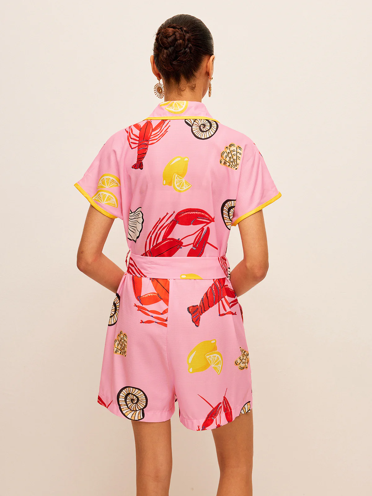 Fruit & Shell Print Tie-Waist Jumpsuit - Image 6