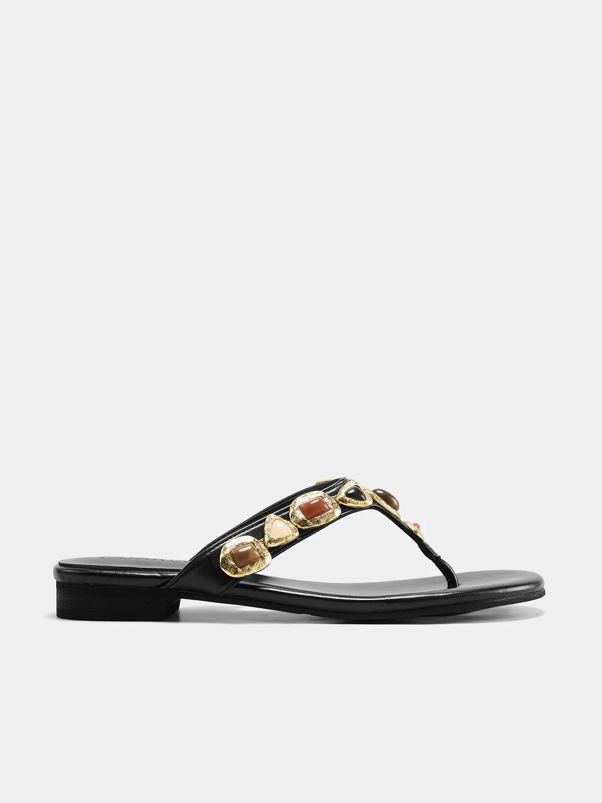 Gemstone Embellished Thong Sandals - Image 2