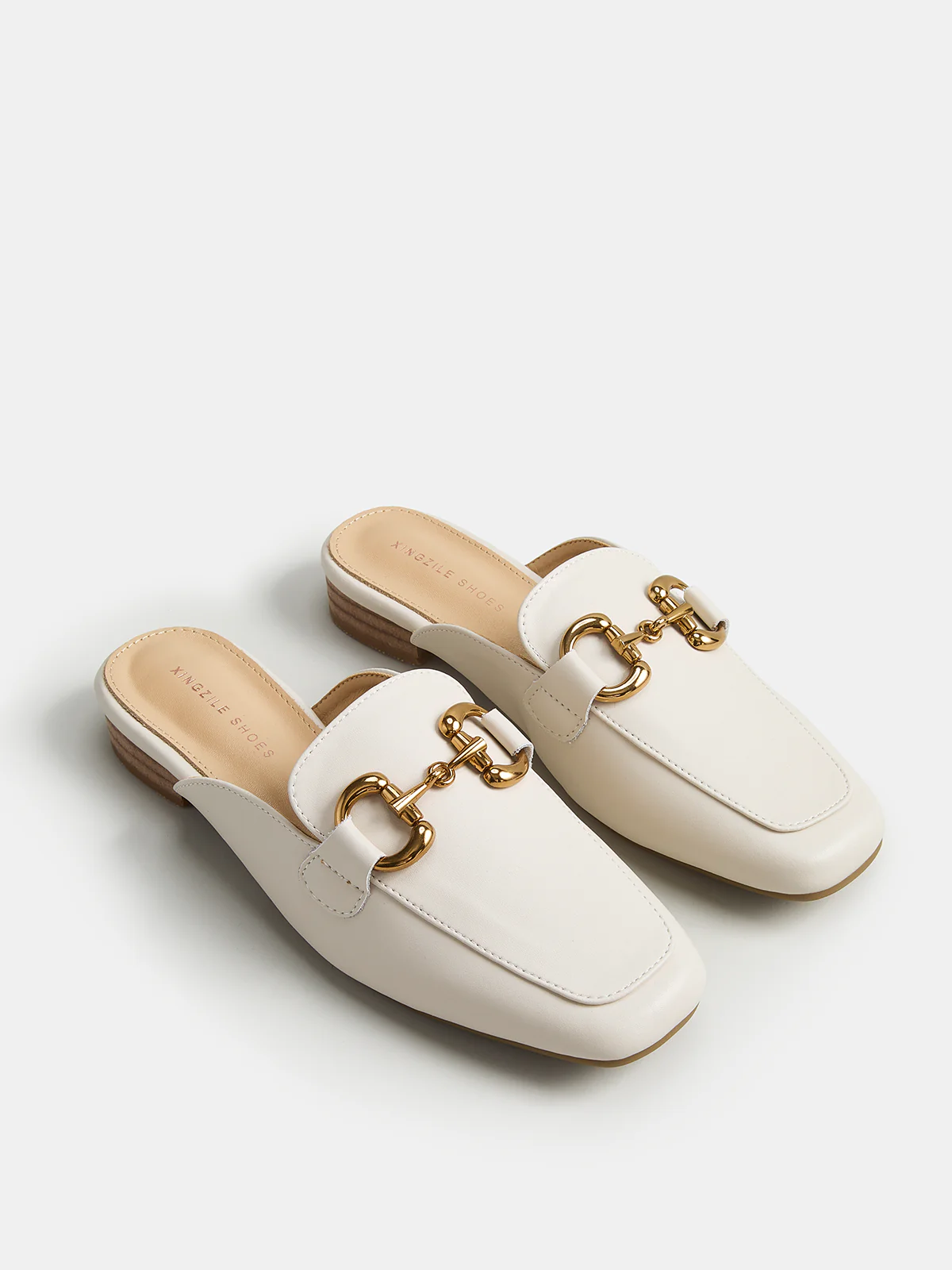 Genuine Leather Horsebit Loafer Mules