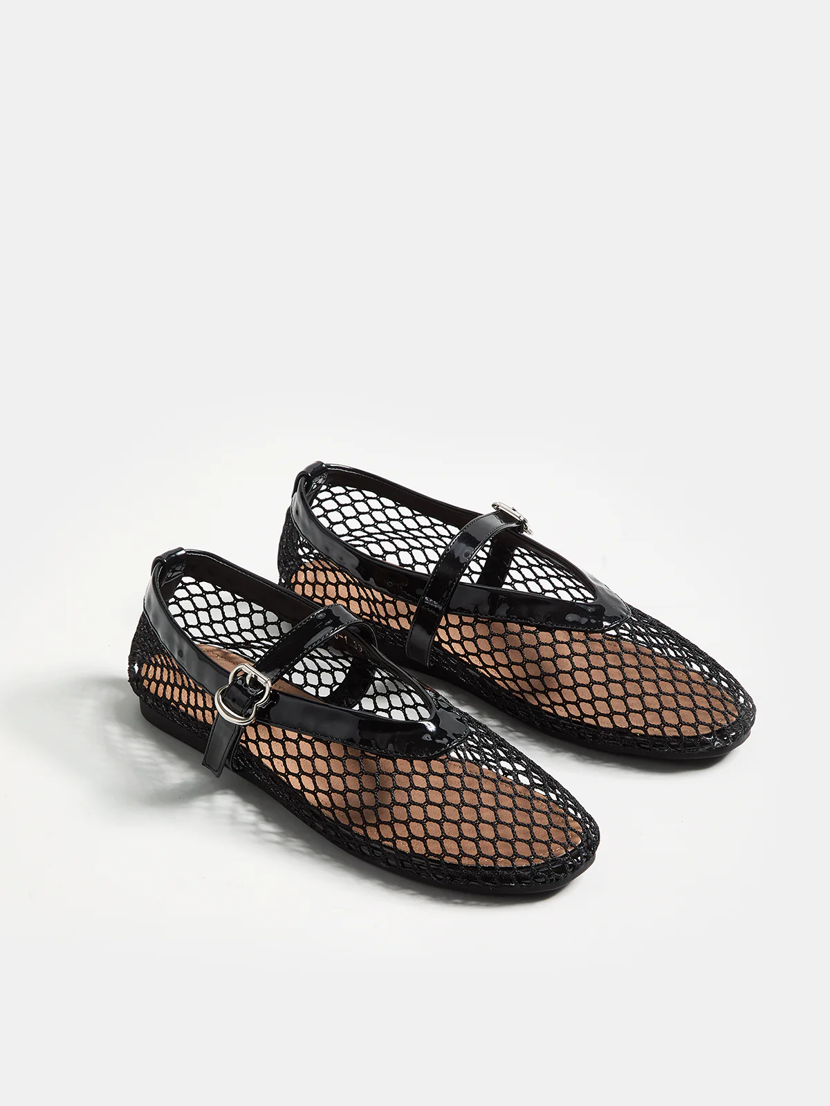 Genuine Leather Mesh Ballet Flats - Image 4