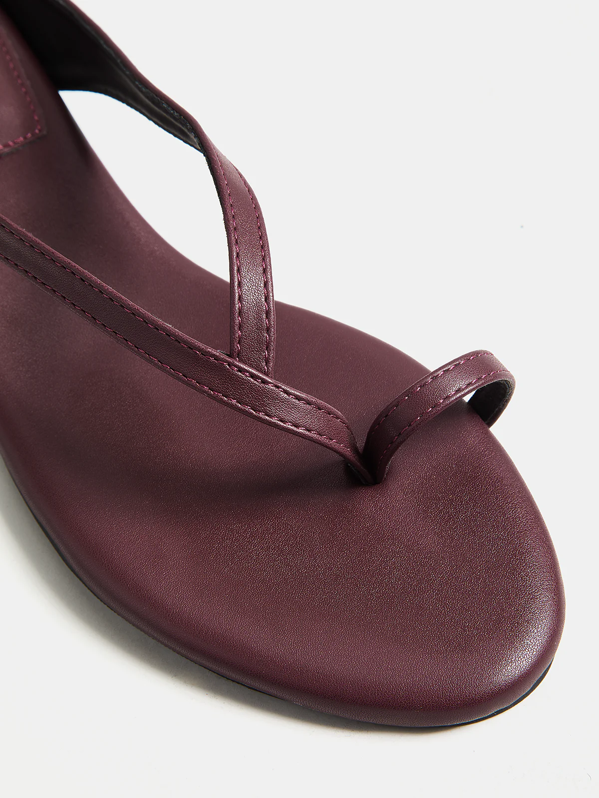 Genuine Leather Toe Loop Flat Sandals - Image 5