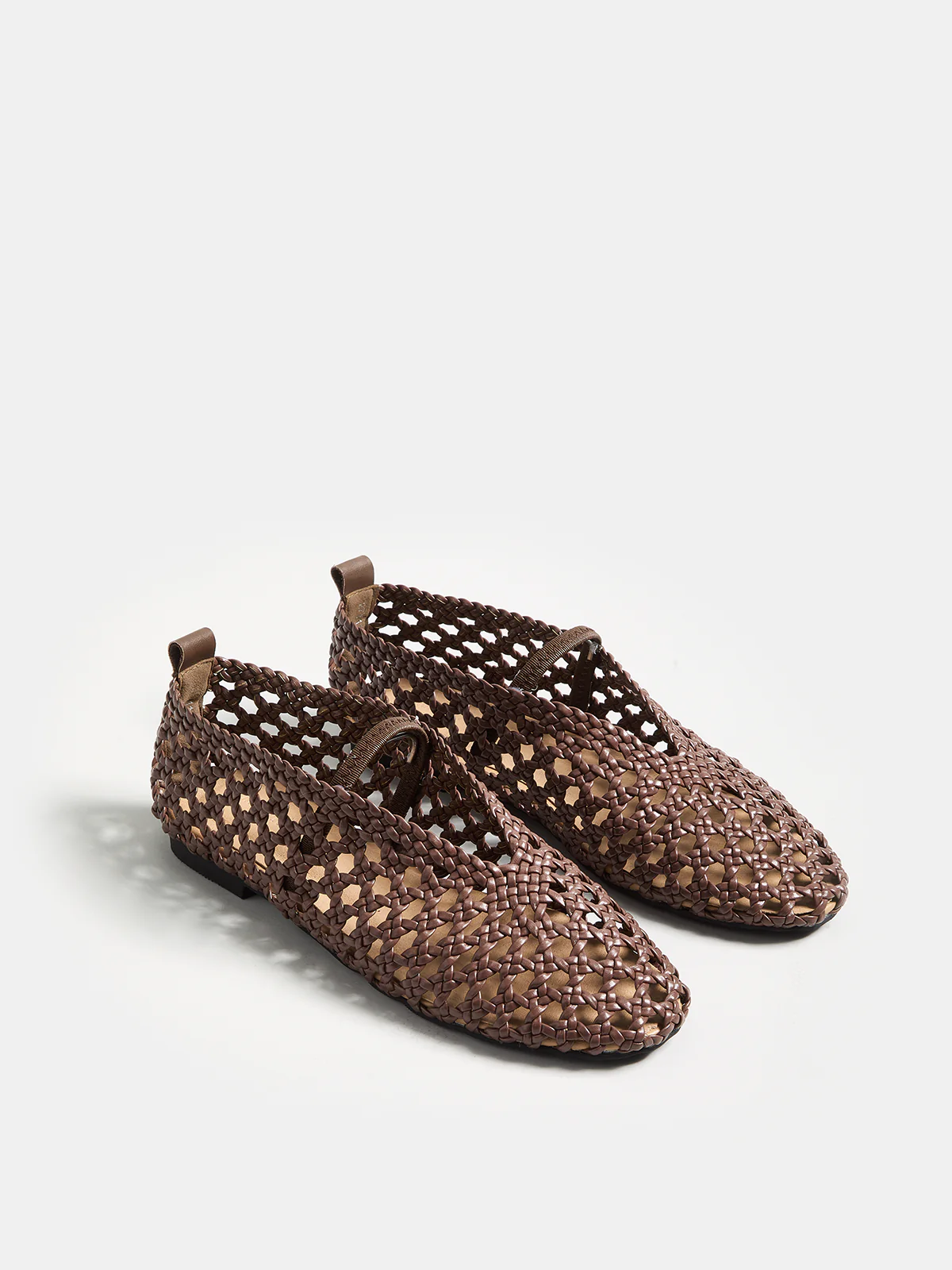 Genuine Leather Woven Ballet Flats - Image 4