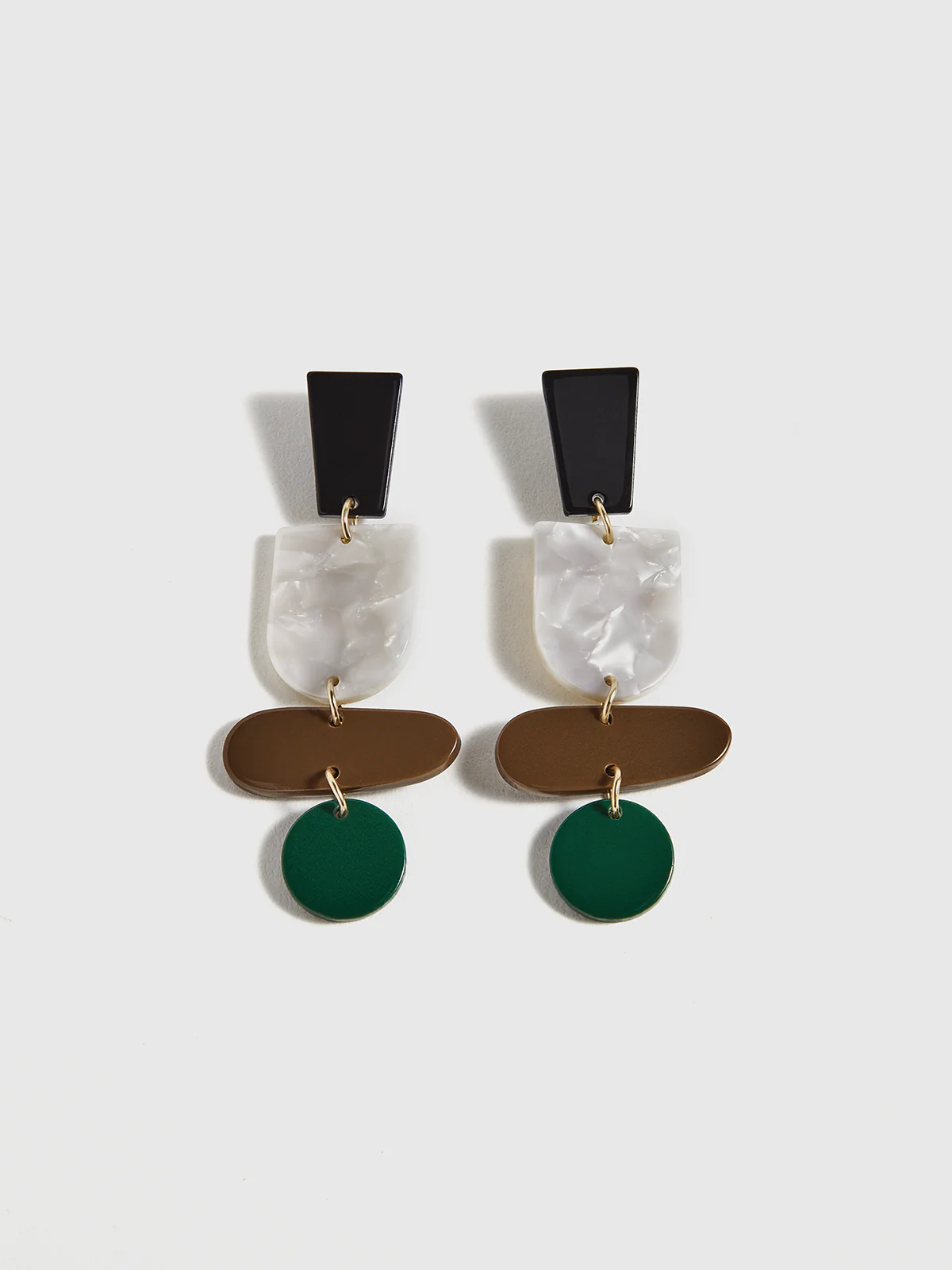 Geometric Acrylic Drop Earrings - Image 2