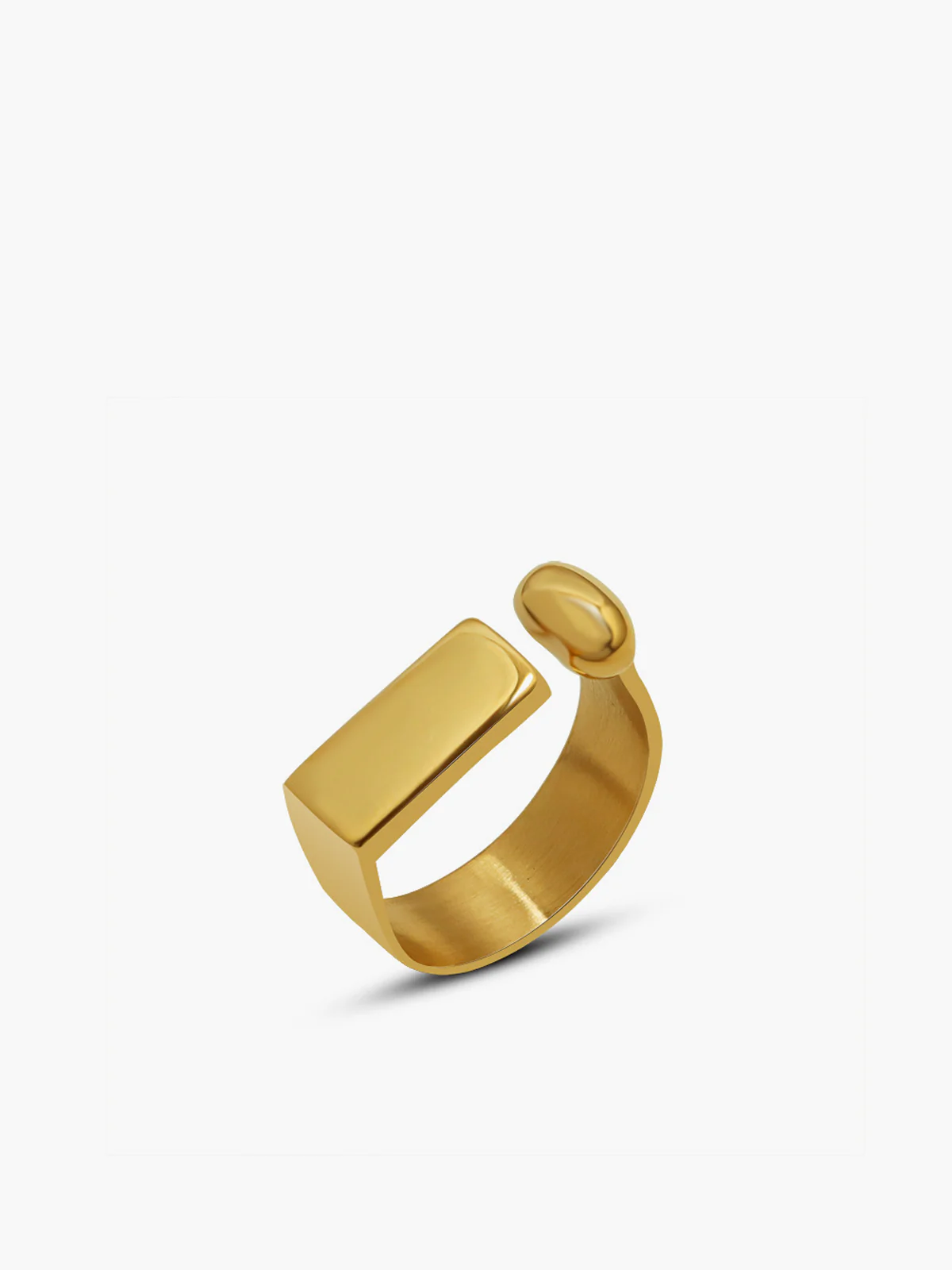 Geometric Golden Open Ring - Image 2