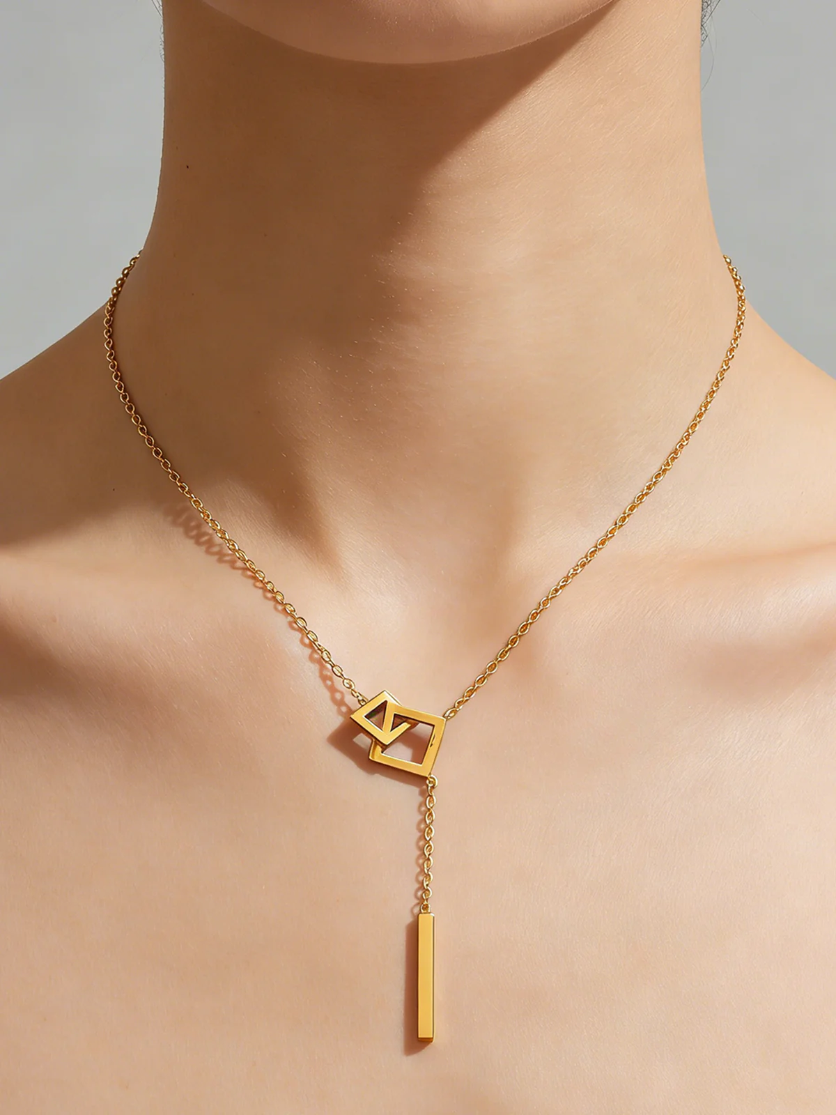 Geometric Pendant Y-Necklace