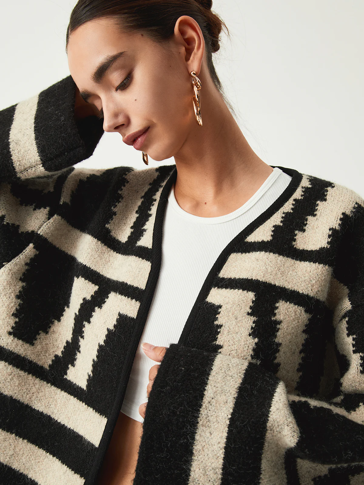 Geometric Print Kimono Cardigan - Image 6