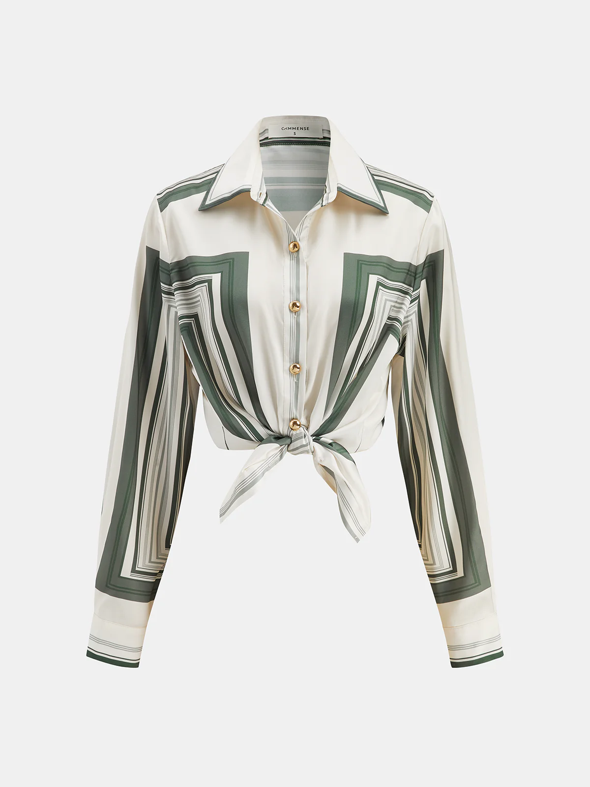 Geometric Print Shirt & Wide Leg Pants Set - Image 2
