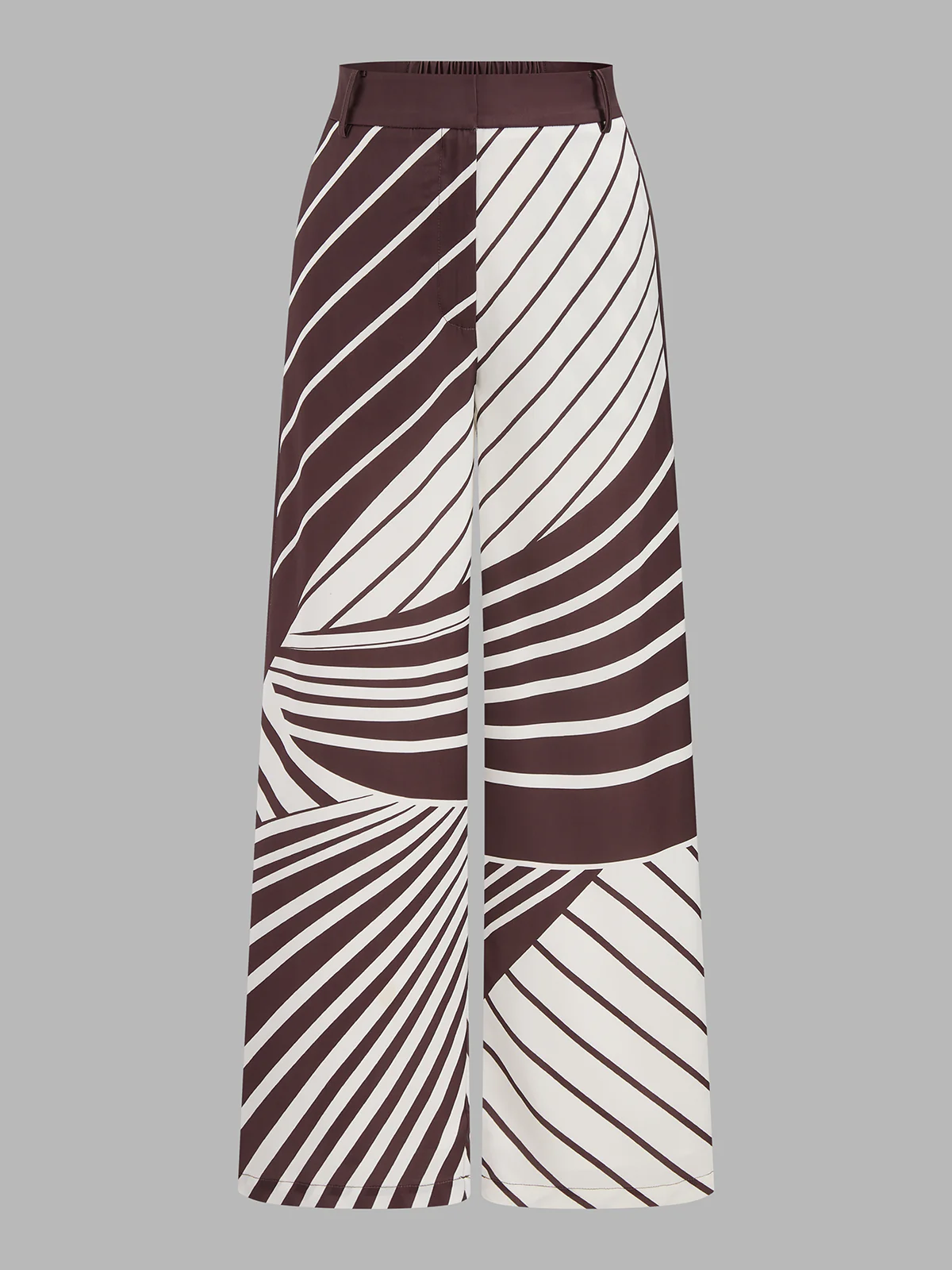 Geometric Stripe Wrap Shirt & Pants Set - Image 4