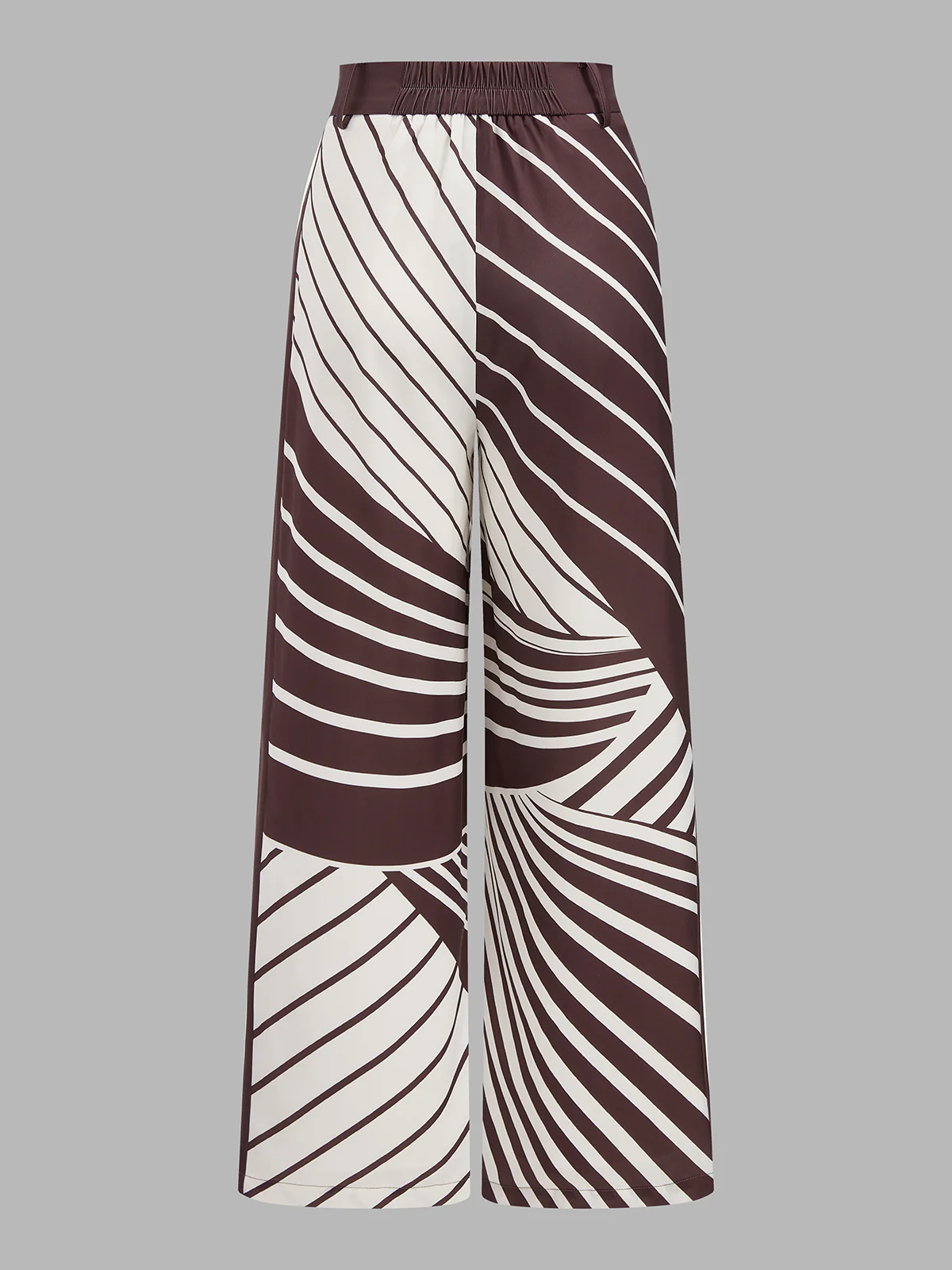 Geometric Stripe Wrap Shirt & Pants Set - Image 5