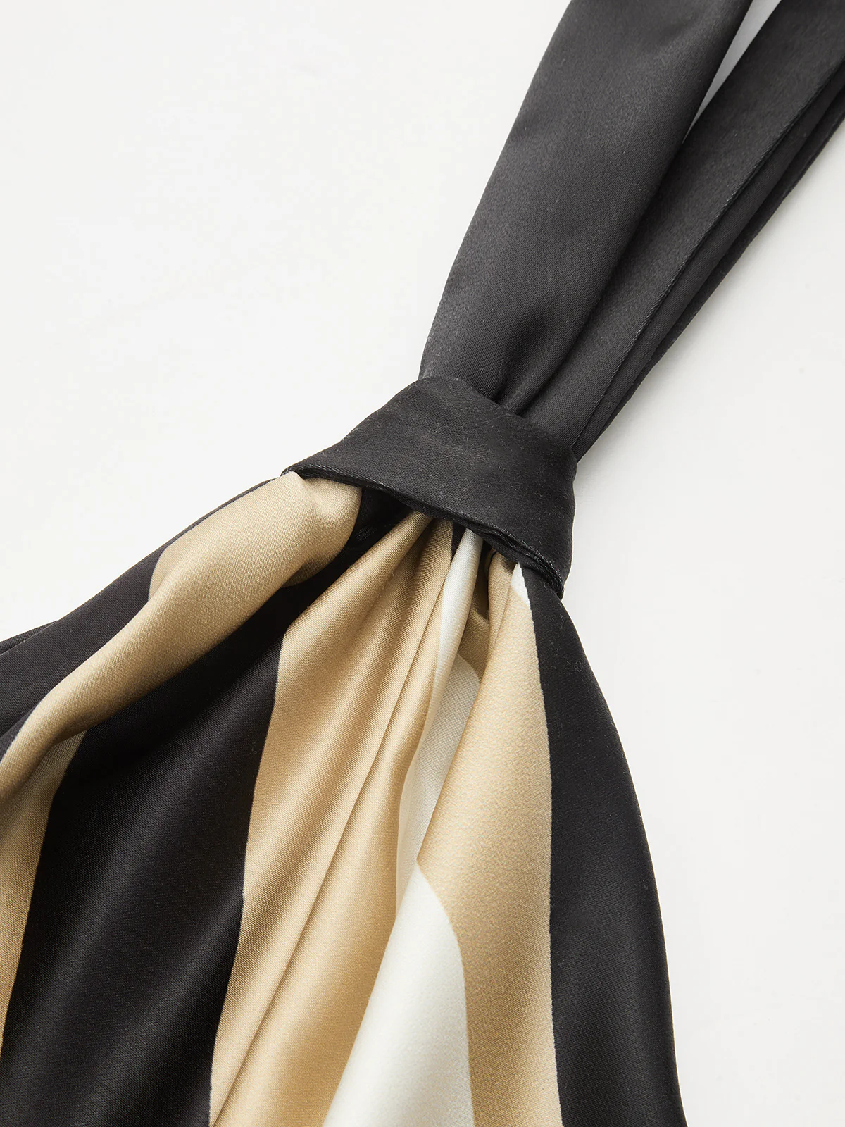 Geometric Striped Satin Halter Kerchief Top - Image 4