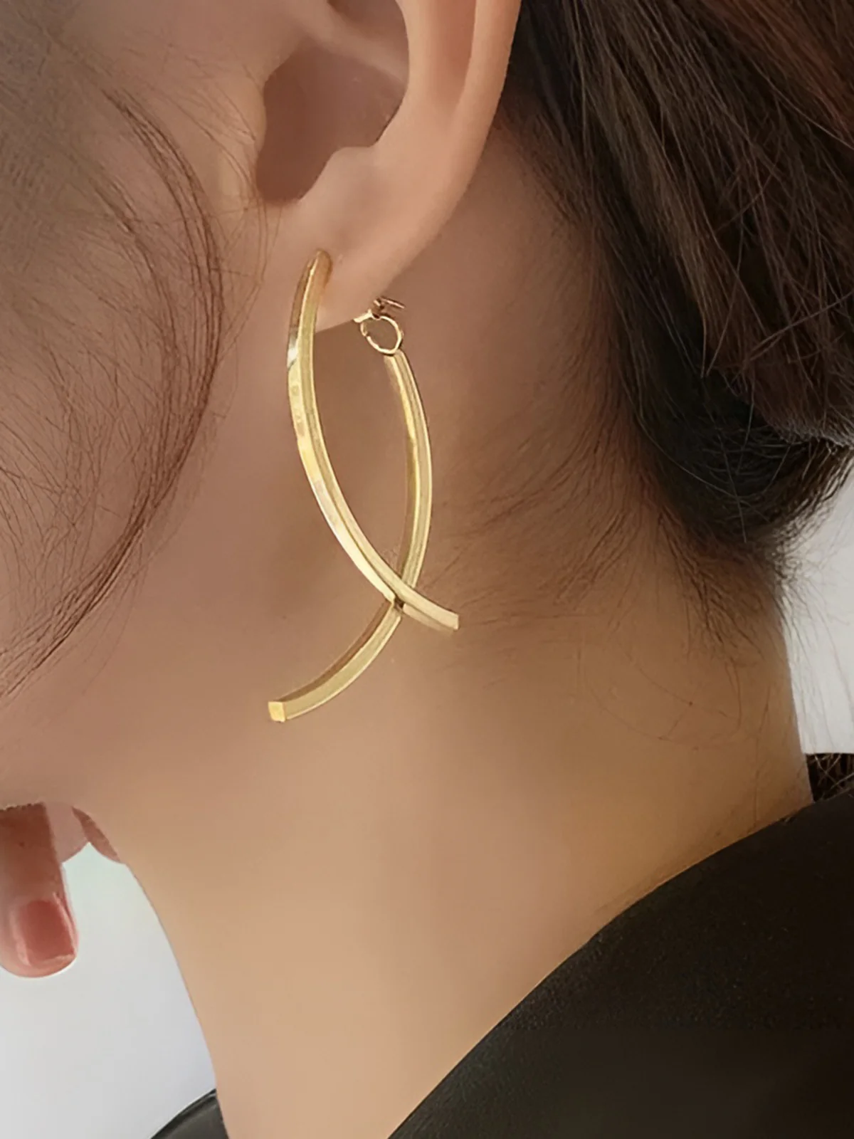 Geometric Stud Pendant  Earrings - Image 2